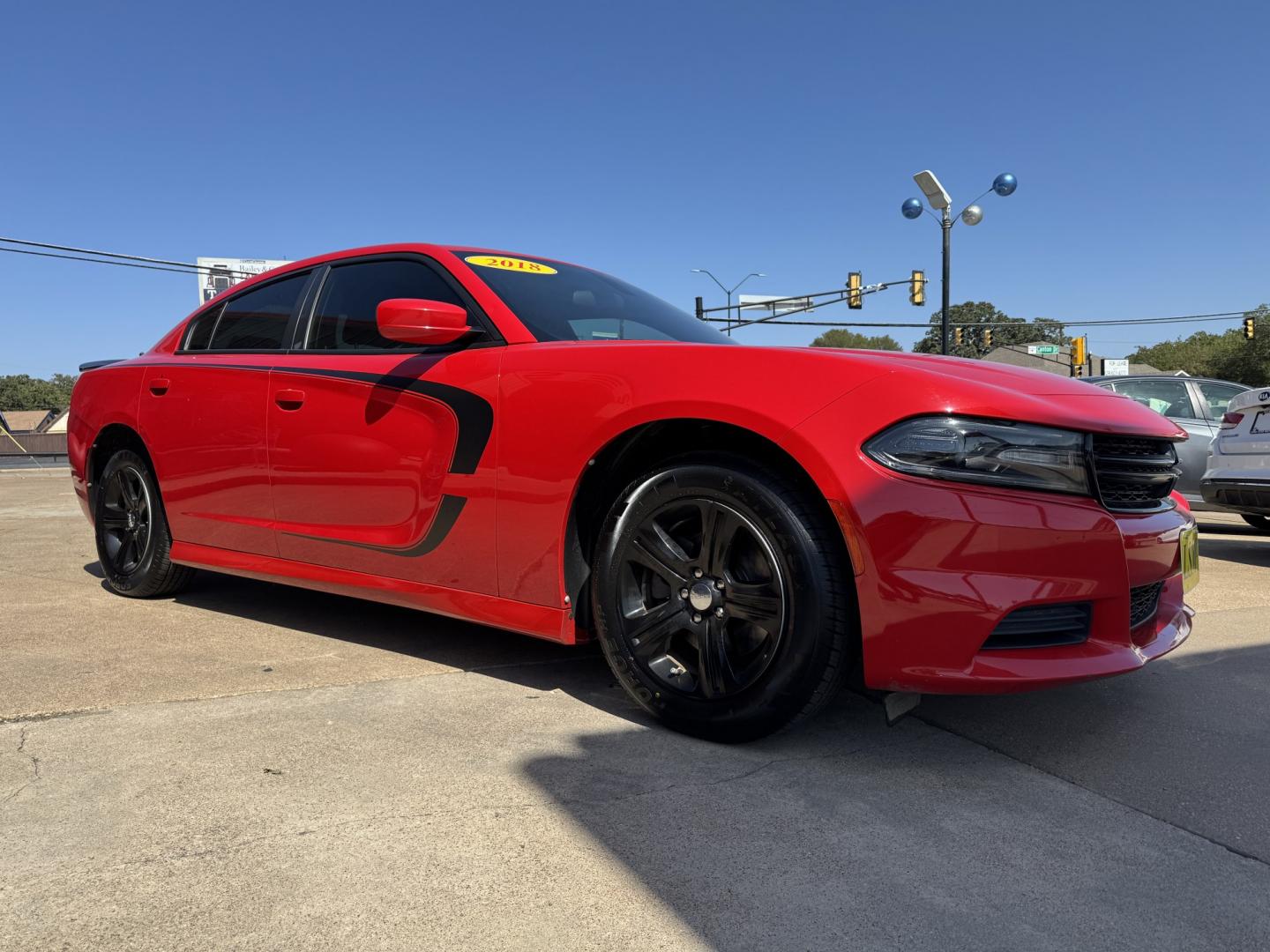 2018 RED DODGE CHARGER SXT (2C3CDXBGXJH) , located at 5900 E. Lancaster Ave., Fort Worth, TX, 76112, (817) 457-5456, 0.000000, 0.000000- Photo#2