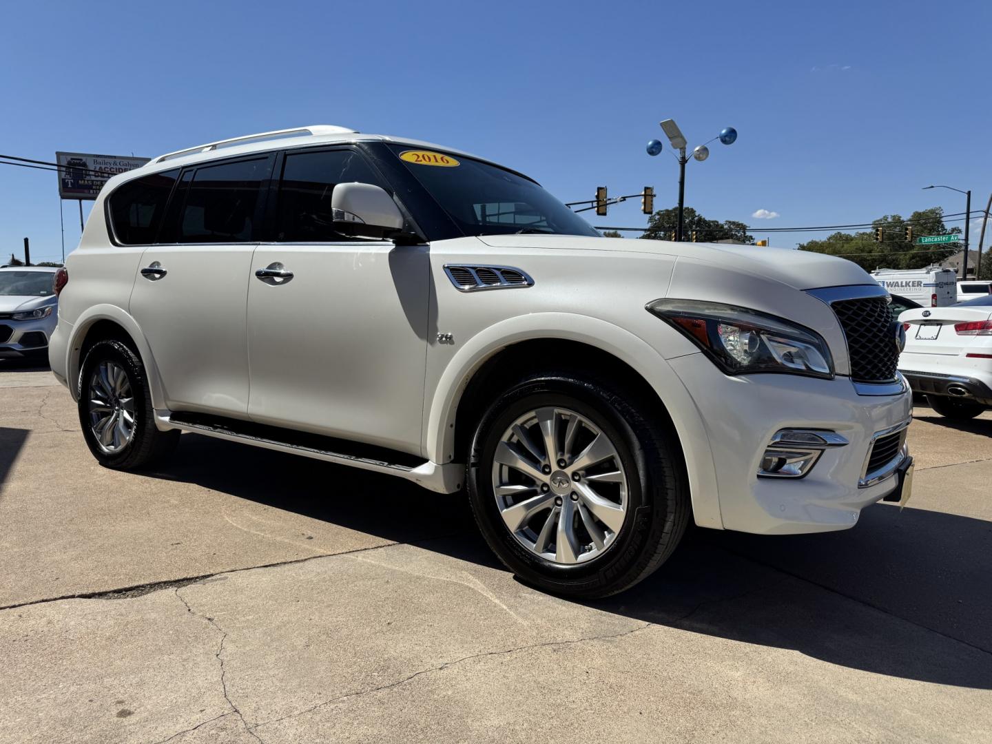2016 WHITE INFINITI QX80 BASE (JN8AZ2NE8G9) , located at 5900 E. Lancaster Ave., Fort Worth, TX, 76112, (817) 457-5456, 0.000000, 0.000000- Photo#2