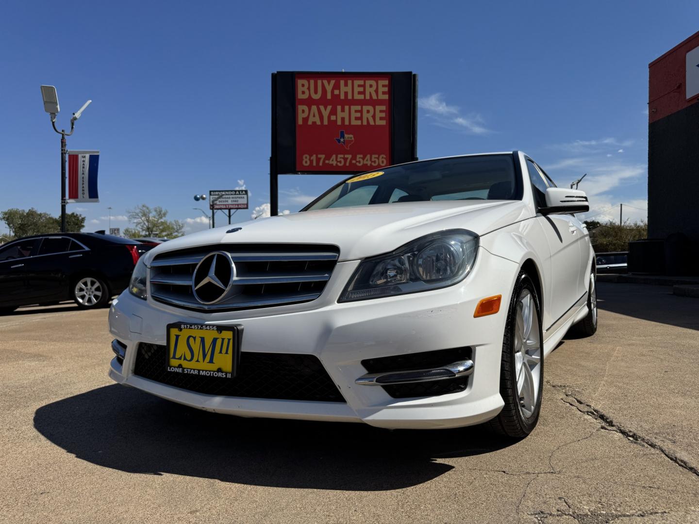 2013 WHITE MERCEDES-BENZ C-CLASS C250 (WDDGF4HB9DA) , located at 5900 E. Lancaster Ave., Fort Worth, TX, 76112, (817) 457-5456, 0.000000, 0.000000- Photo#2