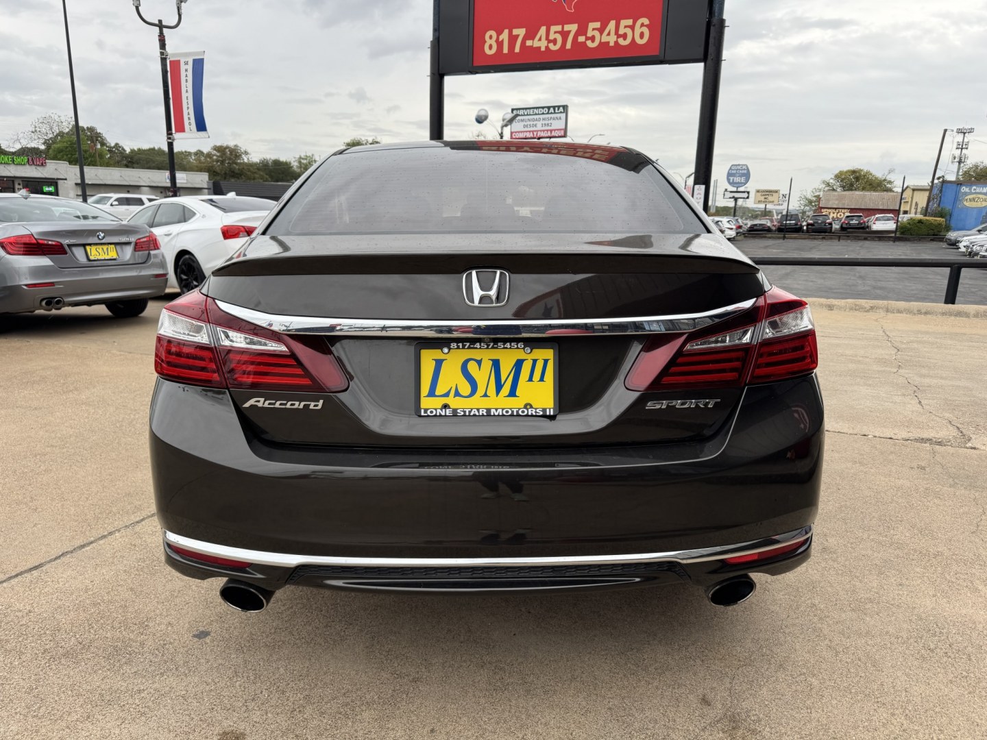 2017 BLACK HONDA ACCORD SPORT (1HGCR2F51HA) , located at 5900 E. Lancaster Ave., Fort Worth, TX, 76112, (817) 457-5456, 0.000000, 0.000000- Photo#4
