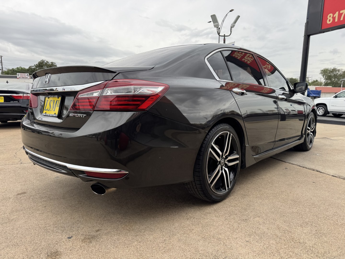 2017 BLACK HONDA ACCORD SPORT (1HGCR2F51HA) , located at 5900 E. Lancaster Ave., Fort Worth, TX, 76112, (817) 457-5456, 0.000000, 0.000000- Photo#3