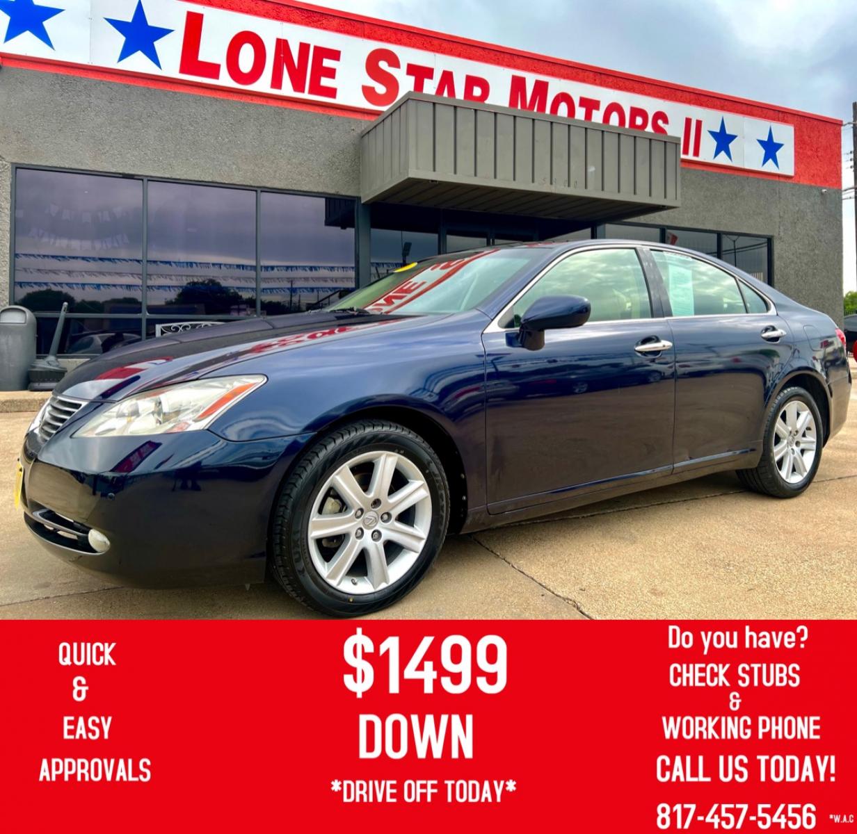 2008 BLUE LEXUS ES 350 (JTHBJ46G682) , located at 5900 E. Lancaster Ave., Fort Worth, TX, 76112, (817) 457-5456, 0.000000, 0.000000 - This is a 2008 LEXUS ES350 LUXURY 4 DR SEDAN that is in excellent condition. The interior is clean with no rips or tears or stains. All power windows, door locks and seats. Ice cold AC for those hot Texas summer days. It is equipped with a CD player, AM/FM radio. It runs and drives like new. The tir - Photo #0