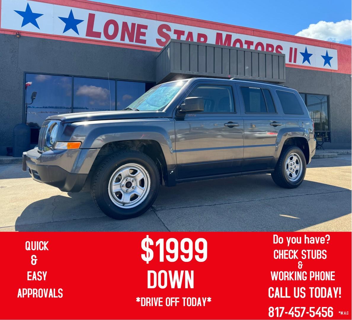 2016 GRAY JEEP PATRIOT SPORT (1C4NJPBA6GD) , located at 5900 E. Lancaster Ave., Fort Worth, TX, 76112, (817) 457-5456, 0.000000, 0.000000 - This is a 2016 JEEP PATRIOT 4 DR WAGON that is in excellent condition. The interior is clean with no rips or tears or stains. All power windows, door locks and seats. Ice cold AC for those hot Texas summer days. It is equipped with a CD player, AM/FM radio, AUX port, Bluetooth connectivity and Siriu - Photo#0