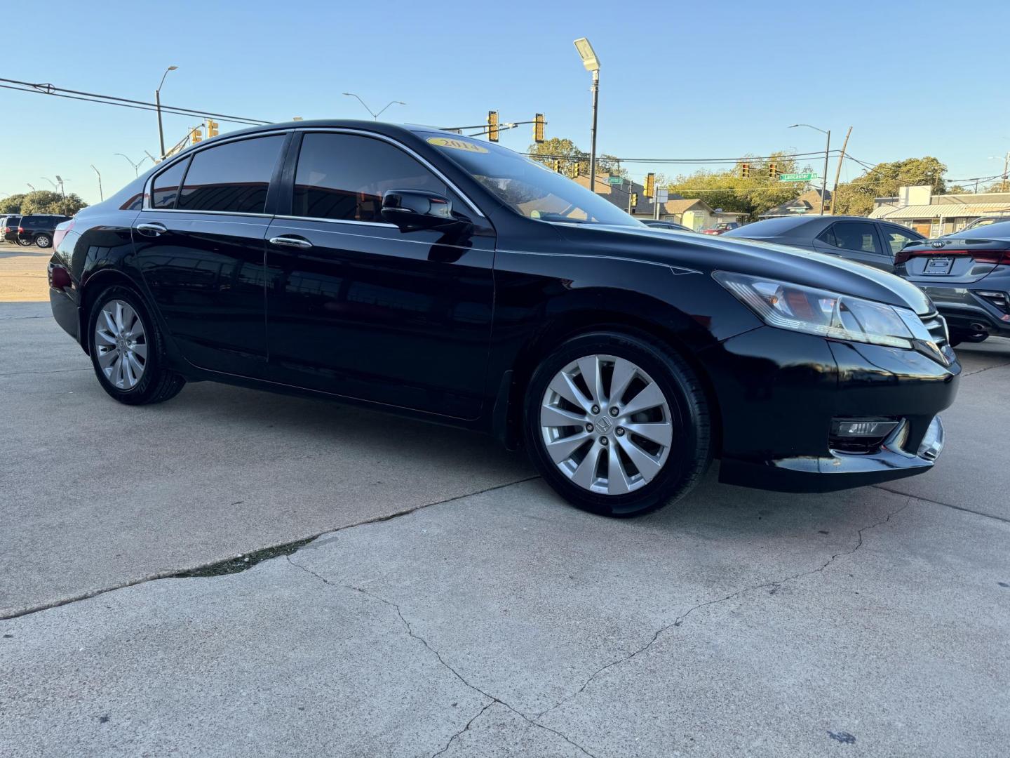 2014 BLACK HONDA ACCORD EX (1HGCR2F72EA) , located at 5900 E. Lancaster Ave., Fort Worth, TX, 76112, (817) 457-5456, 0.000000, 0.000000 - This is a 2014 HONDA ACCORD EX 4 DR SEDAN that is in excellent condition. The interior is clean with no rips or tears or stains. All power windows, door locks and seats. Ice cold AC for those hot Texas summer days. It is equipped with a CD player, AM/FM radio, AUX port, Bluetooth connectivity and Si - Photo#3