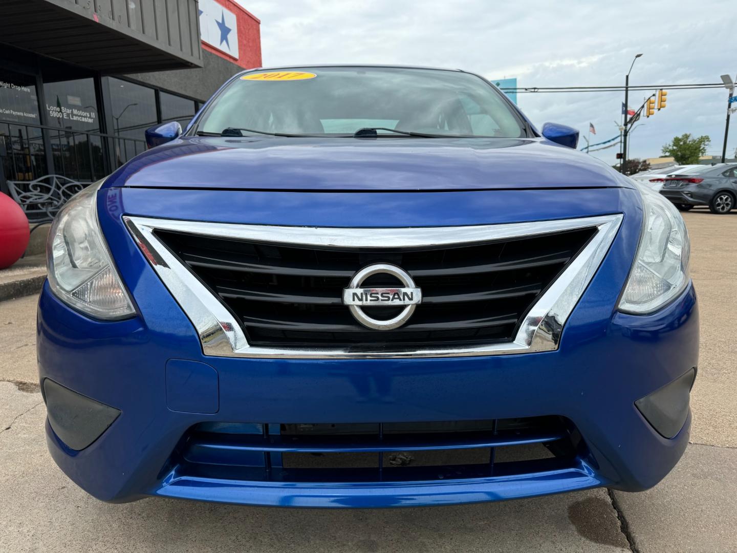 2017 BLUE /Gray NISSAN VERSA S; SL; SV 1.6 S 4dr Sedan 4A (3N1CN7AP0HL) with an 1.6L I4 engine, Automatic 4-Speed transmission, located at 5900 E. Lancaster Ave., Fort Worth, TX, 76112, (817) 457-5456, 0.000000, 0.000000 - This is a 2017 Nissan Versa 1.6 S 4dr Sedan 4A that is in excellent condition. There are no dents or scratches. The interior is clean with no rips or tears or stains. All power windows, door locks and seats. Ice cold AC for those hot Texas summer days. It is equipped with a CD player, AM/FM radio, A - Photo#1