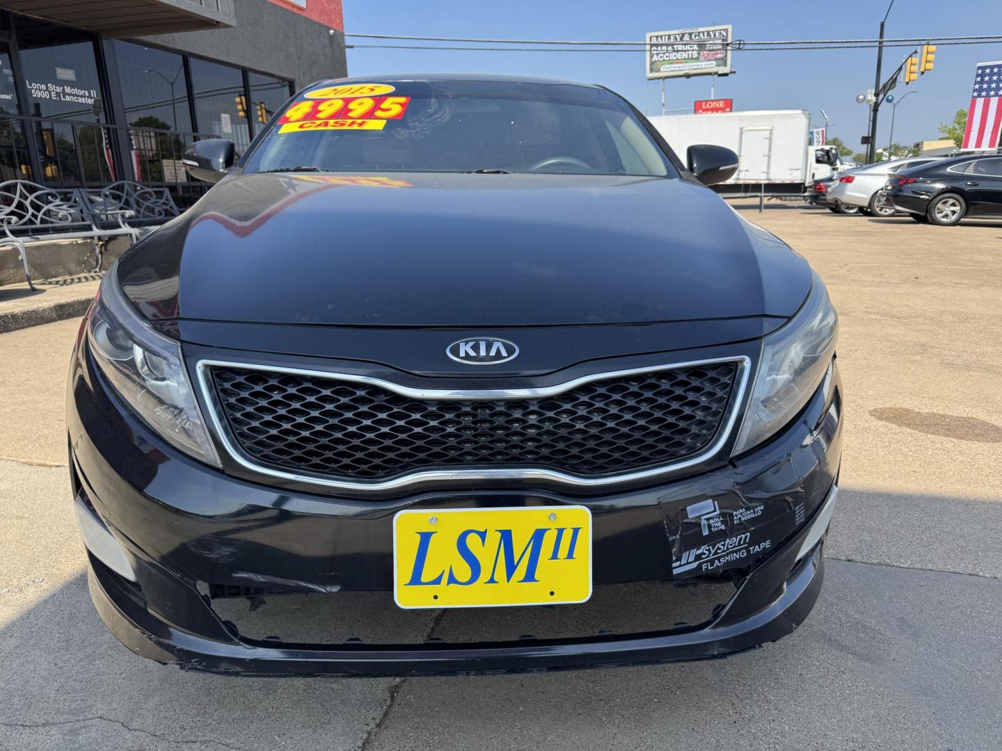 2015 BLACK KIA OPTIMA LX (KNAGM4A74F5) , located at 5900 E. Lancaster Ave., Fort Worth, TX, 76112, (817) 457-5456, 0.000000, 0.000000 - This is a 2015KIA OPTIMA 4 DR SEDAN that is in excellent condition. The interior is clean with no rips or tears or stains. All power windows, door locks and seats. Ice cold AC for those hot Texas summer days. It is equipped with a CD player, AM/FM radio, AUX port, Bluetooth connectivity and Sirius X - Photo#1