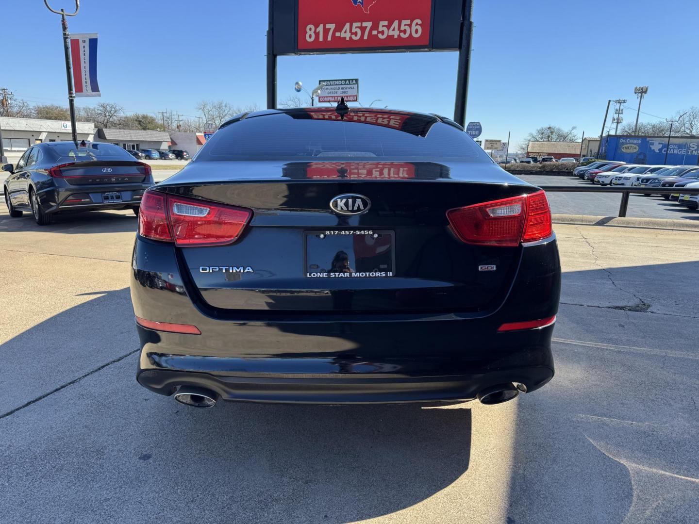 2015 BLACK KIA OPTIMA LX (KNAGM4A74F5) , located at 5900 E. Lancaster Ave., Fort Worth, TX, 76112, (817) 457-5456, 0.000000, 0.000000 - Photo#4