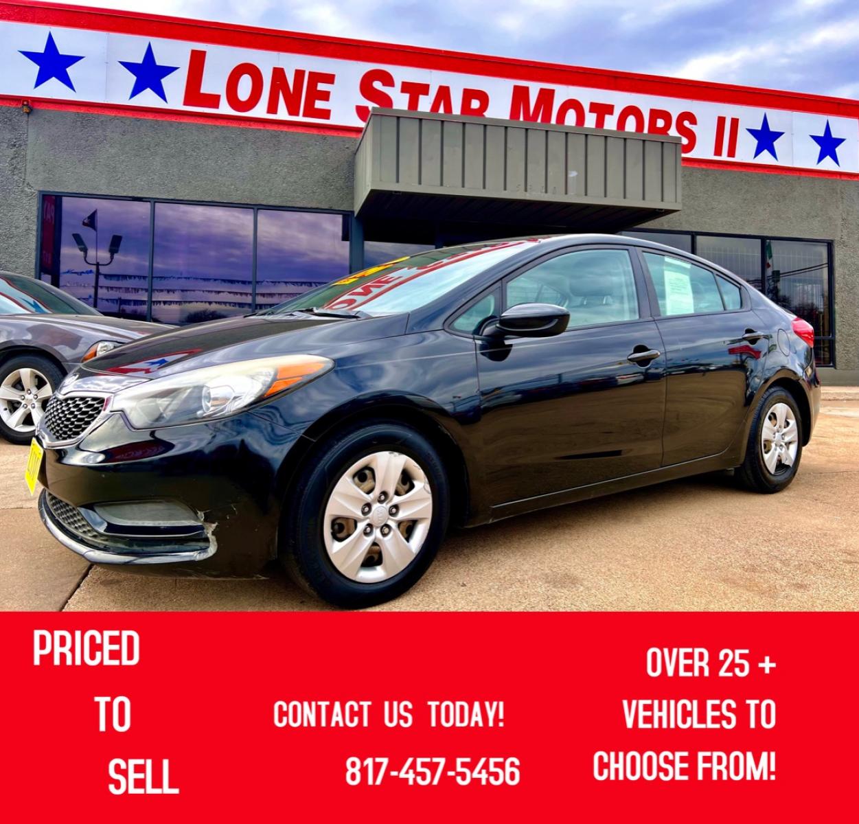 2015 BLACK KIA FORTE LX (KNAFK4A6XF5) , located at 5900 E. Lancaster Ave., Fort Worth, TX, 76112, (817) 457-5456, 0.000000, 0.000000 - Photo #0