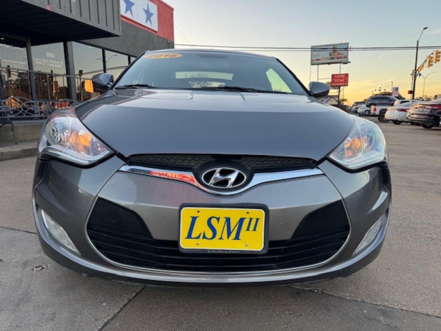 2016 GRAY /Black HYUNDAI VELOSTER Base 3dr Coupe (KMHTC6AD2GU) with an 1.6L I4 engine, Automatic 6-Speed transmission, located at 5900 E. Lancaster Ave., Fort Worth, TX, 76112, (817) 457-5456, 0.000000, 0.000000 - This is a 2016 HYUNDAI VELOSTER 4 DR SEDAN that is in excellent condition. The interior is clean with no rips or tears or stains. All power windows, door locks and seats. Ice cold AC for those hot Texas summer days. It is equipped with a CD player, AM/FM radio, AUX port, Bluetooth connectivity and S - Photo#1
