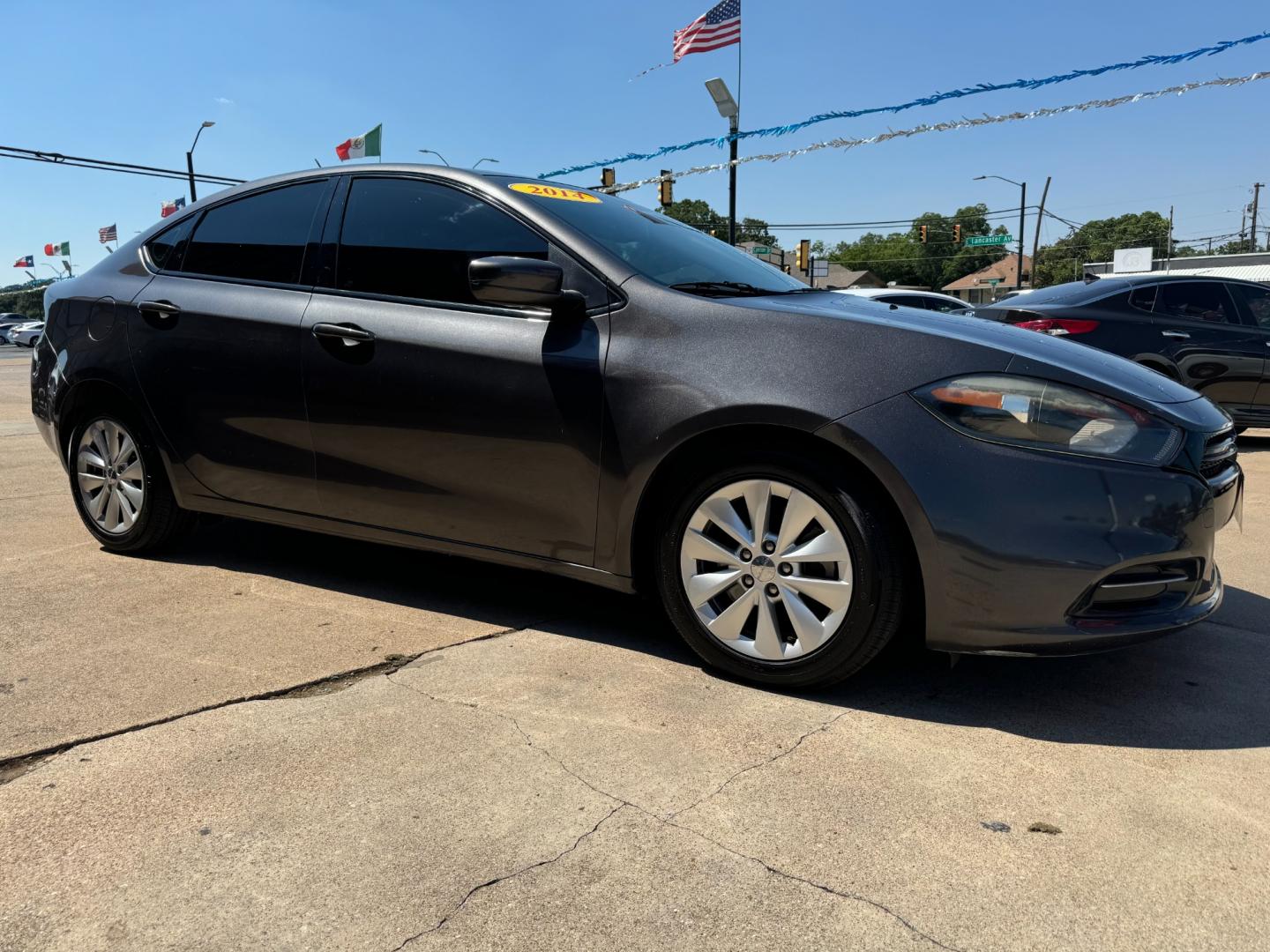 2014 GRAY /Gray DODGE DART SXT 4dr Sedan (1C3CDFBB3ED) with an 2.4L I4 engine, Automatic 6-Speed transmission, located at 5900 E. Lancaster Ave., Fort Worth, TX, 76112, (817) 457-5456, 0.000000, 0.000000 - This is a 2014 Dodge Dart SXT 4dr Sedan that is in excellent condition. There are no dents or scratches. The interior is clean with no rips or tears or stains. All power windows, door locks and seats. Ice cold AC for those hot Texas summer days. It is equipped with a CD player, AM/FM radio, AUX port - Photo#2