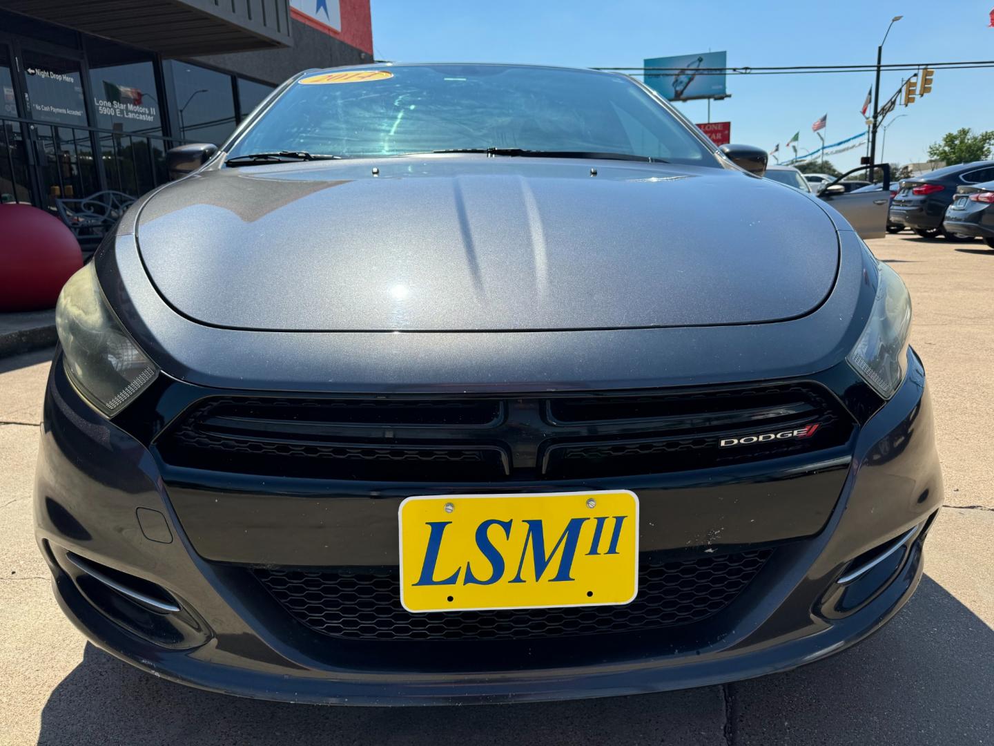 2014 GRAY /Gray DODGE DART SXT 4dr Sedan (1C3CDFBB3ED) with an 2.4L I4 engine, Automatic 6-Speed transmission, located at 5900 E. Lancaster Ave., Fort Worth, TX, 76112, (817) 457-5456, 0.000000, 0.000000 - This is a 2014 Dodge Dart SXT 4dr Sedan that is in excellent condition. There are no dents or scratches. The interior is clean with no rips or tears or stains. All power windows, door locks and seats. Ice cold AC for those hot Texas summer days. It is equipped with a CD player, AM/FM radio, AUX port - Photo#1