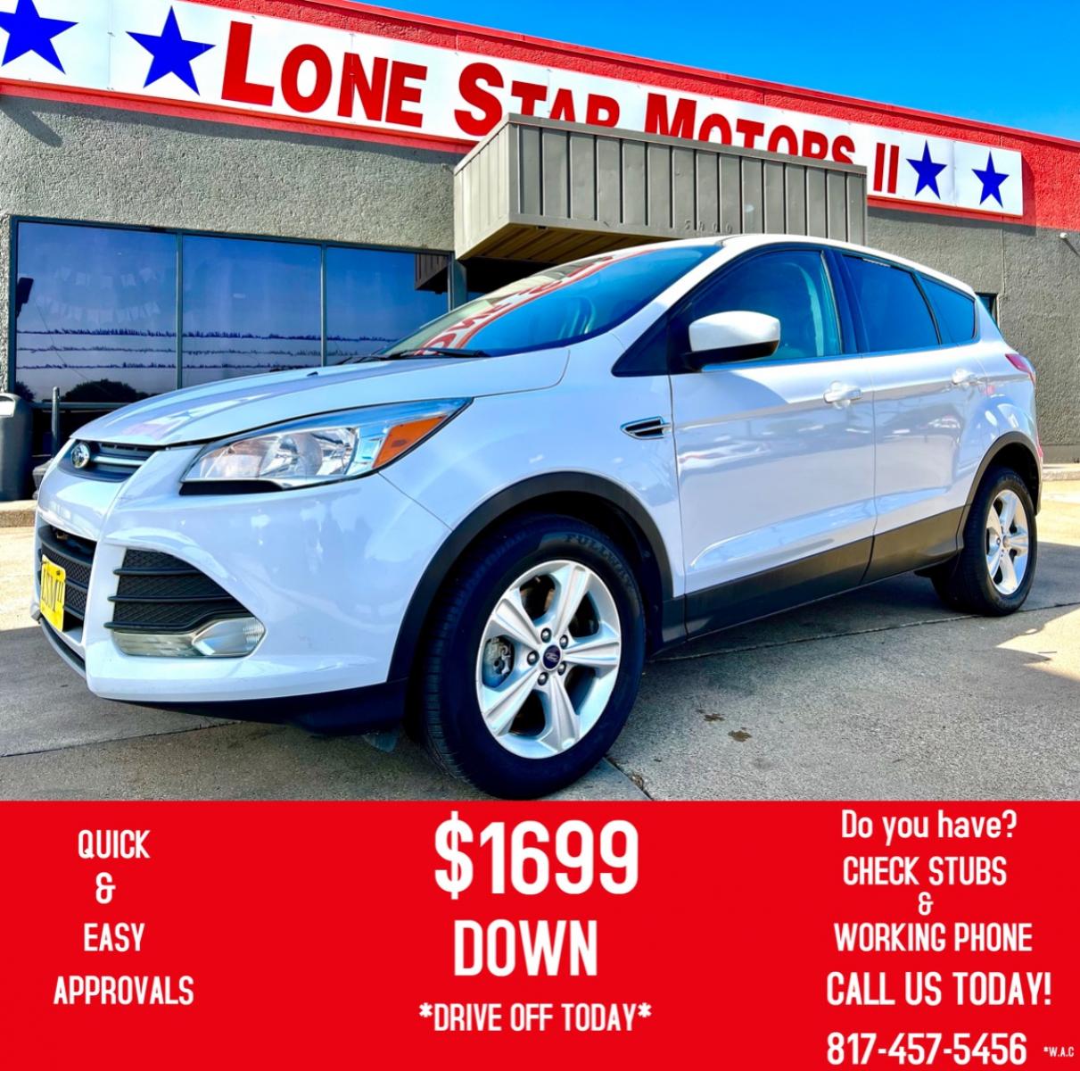 2014 WHITE FORD ESCAPE (1FMCU9GX7EU) , located at 5900 E. Lancaster Ave., Fort Worth, TX, 76112, (817) 457-5456, 0.000000, 0.000000 - This is a 2014 FORD ESCAPE SPORT UTILITY 4-DR that is in excellent condition. There are no dents or scratches. The interior is clean with no rips or tears or stains. All power windows, door locks and seats. Ice cold AC for those hot Texas summer days. It is equipped with a CD player, AM/FM radio, AU - Photo #0