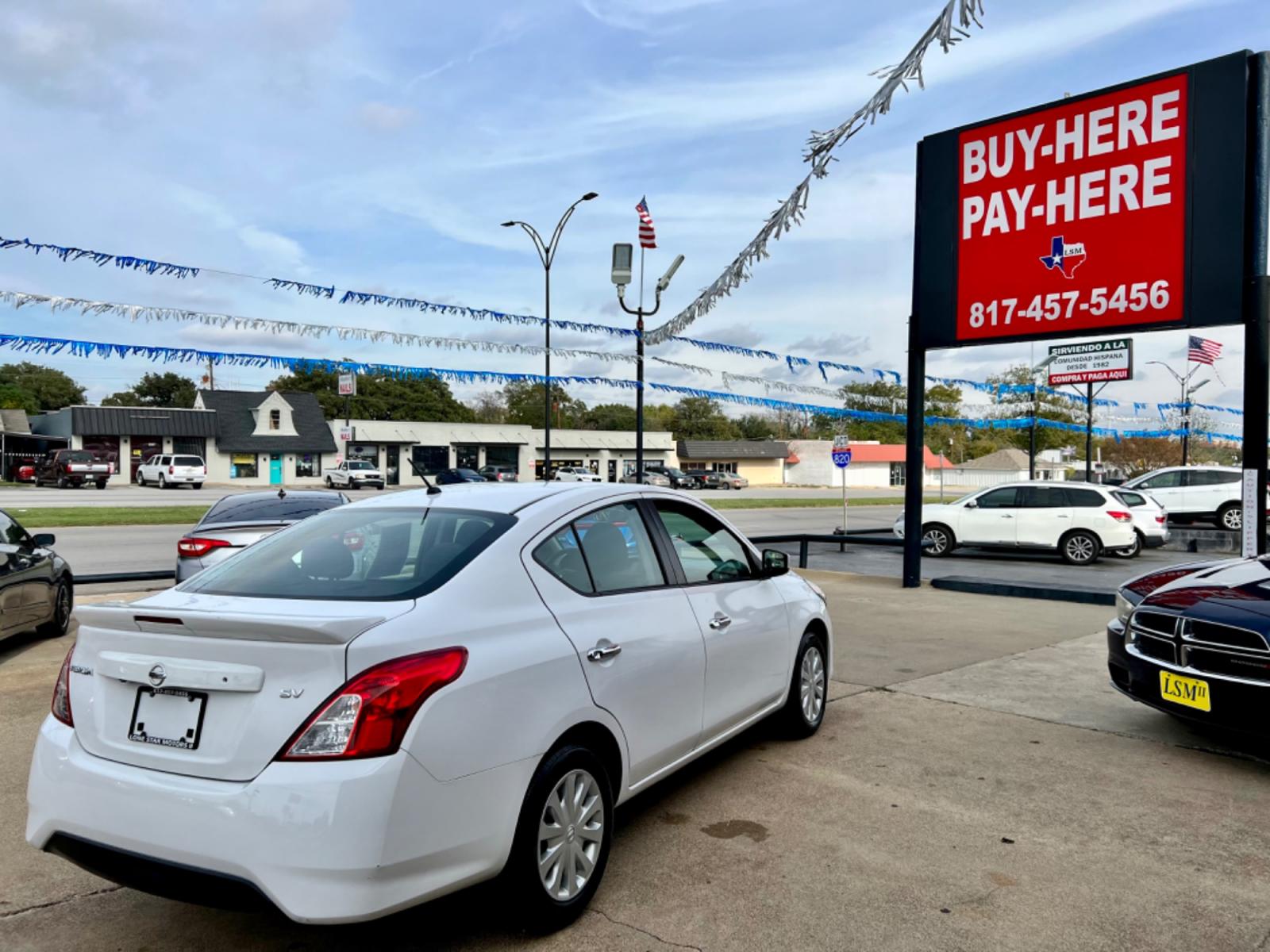 2019 WHITE /Gray NISSAN VERSA S 4dr Sedan (3N1CN7AP3KL) with an 1.6L I4 engine, Automatic 5-Speed transmission, located at 5900 E. Lancaster Ave., Fort Worth, TX, 76112, (817) 457-5456, 0.000000, 0.000000 - This is a 2019 Nissan Versa S 4dr Sedan that is in excellent condition. There are no dents or scratches. The interior is clean with no rips or tears or stains. All power windows, door locks and seats. Ice cold AC for those hot Texas summer days. It is equipped with a CD player, AM/FM radio, AUX port - Photo #5