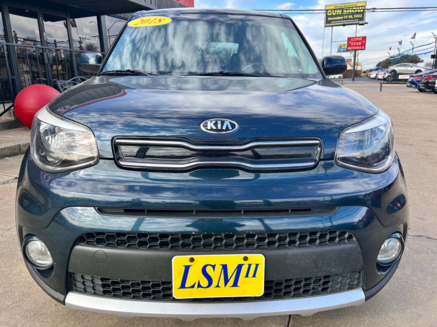 2018 BLUE /Gray KIA SOUL + 4dr Crossover (KNDJP3A55J7) with an 2.0L I4 engine, Automatic 6-Speed transmission, located at 5900 E. Lancaster Ave., Fort Worth, TX, 76112, (817) 457-5456, 0.000000, 0.000000 - This is a 2018 Kia Soul + 4dr Crossover that is in excellent condition. There are no dents or scratches. The interior is clean with no rips or tears or stains. All power windows, door locks and seats. Ice cold AC for those hot Texas summer days. It is equipped with a CD player, AM/FM radio, AUX port - Photo#1