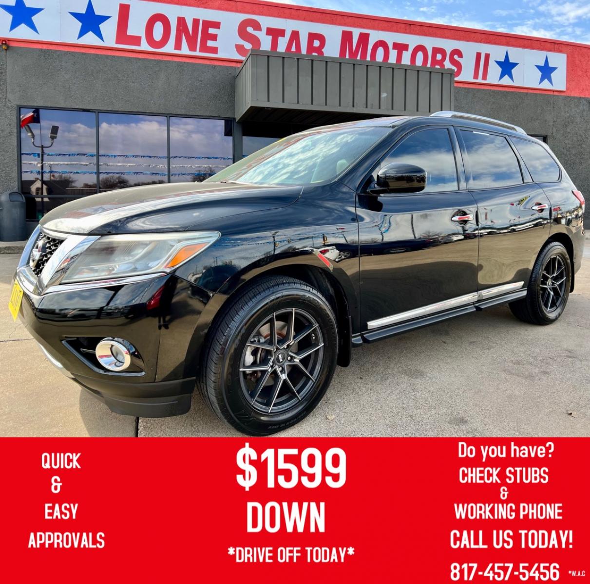 2014 BLACK /Tan NISSAN PATHFINDER S 4dr SUV (5N1AR2MN1EC) with an 3.5L V6 engine, CVT transmission, located at 5900 E. Lancaster Ave., Fort Worth, TX, 76112, (817) 457-5456, 0.000000, 0.000000 - This is a 2014 Nissan Pathfinder S 4dr SUV that is in excellent condition. There are no dents or scratches. The interior is clean with no rips or tears or stains. All power windows, door locks and seats. Ice cold AC for those hot Texas summer days. It is equipped with a CD player, AM/FM radio, AUX - Photo #0