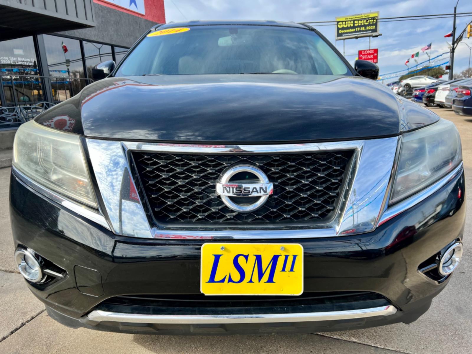 2014 BLACK /Tan NISSAN PATHFINDER S 4dr SUV (5N1AR2MN1EC) with an 3.5L V6 engine, CVT transmission, located at 5900 E. Lancaster Ave., Fort Worth, TX, 76112, (817) 457-5456, 0.000000, 0.000000 - This is a 2014 Nissan Pathfinder S 4dr SUV that is in excellent condition. There are no dents or scratches. The interior is clean with no rips or tears or stains. All power windows, door locks and seats. Ice cold AC for those hot Texas summer days. It is equipped with a CD player, AM/FM radio, AUX - Photo #1