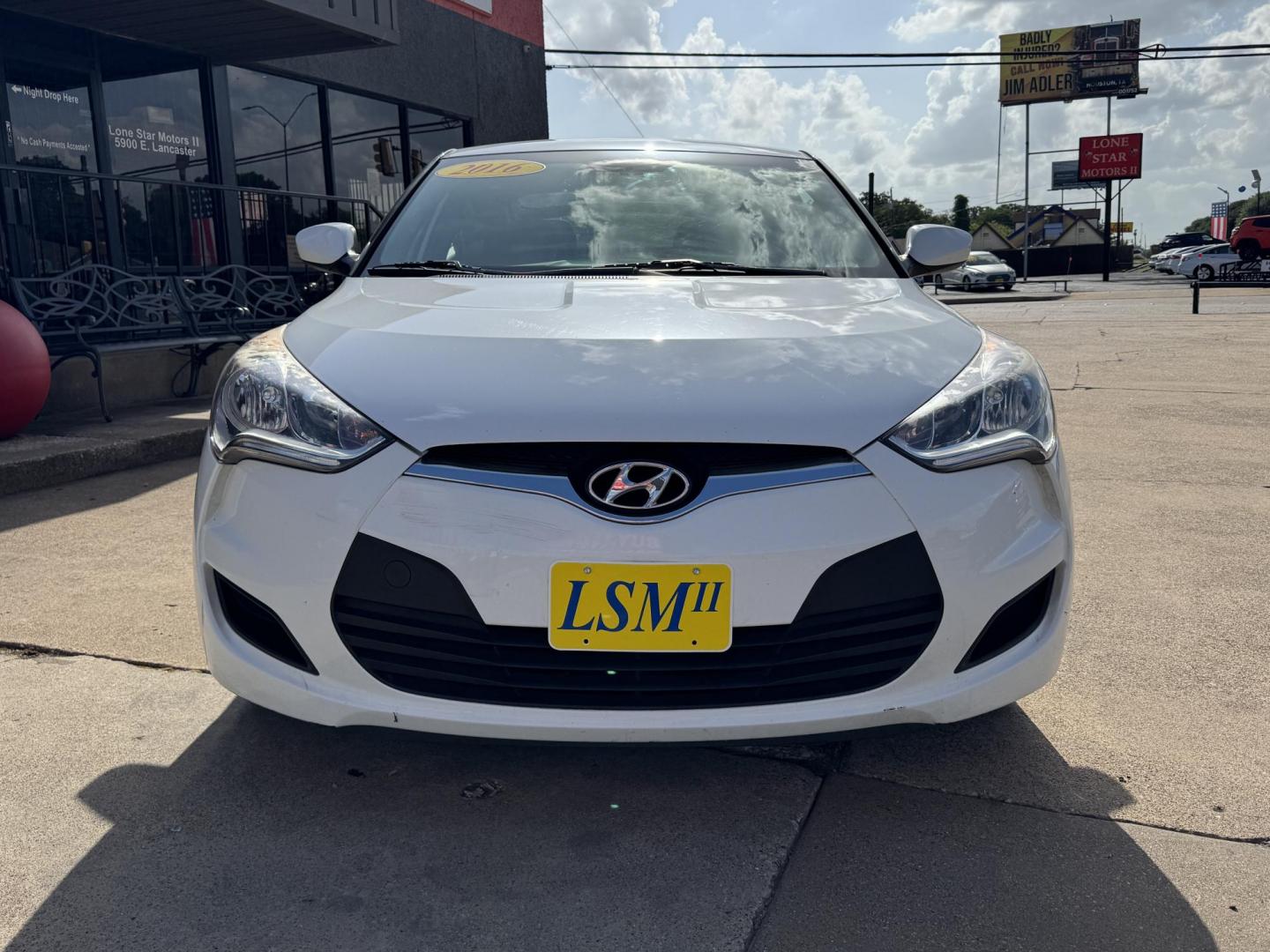 2016 WHITE /Gray HYUNDAI VELOSTER Base 3dr Coupe (KMHTC6AD7GU) with an 1.6L I4 engine, Automatic 6-Speed transmission, located at 5900 E. Lancaster Ave., Fort Worth, TX, 76112, (817) 457-5456, 0.000000, 0.000000 - This is a 2016 Hyundai Veloster Base 3dr Coupe that is in excellent condition. There are no dents or scratches. The interior is clean with no rips or tears or stains. All power windows, door locks and seats. Ice cold AC for those hot Texas summer days. It is equipped with a CD player, AM/FM radio, A - Photo#1