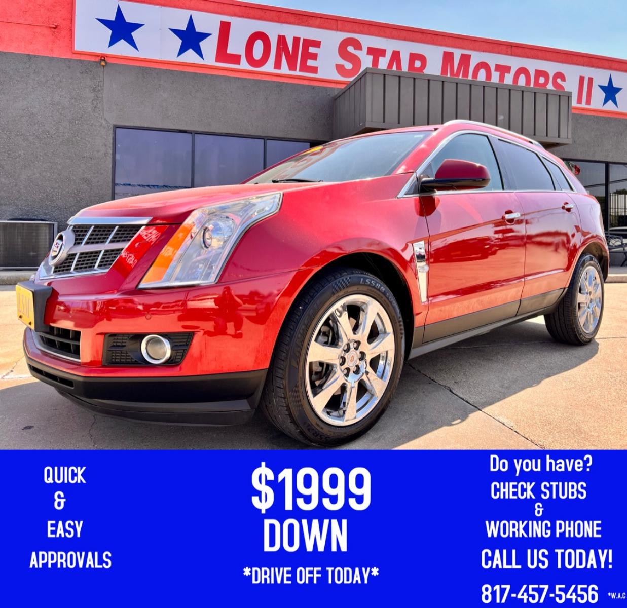 2011 RED /Beige CADILLAC SRX PERFORMANCE Performance Collection 4dr SUV (3GYFNBEY6BS) with an 3.0L V6 engine, Automatic 6-Speed transmission, located at 5900 E. Lancaster Ave., Fort Worth, TX, 76112, (817) 457-5456, 0.000000, 0.000000 - This is a 2011 Cadillac SRX that is in excellent condition. There are no dents or scratches. The interior is clean with no rips or tears or stains. All power windows, door locks and seats. Ice cold AC for those hot Texas summer days. It is equipped with a CD player, AM/FM radio, AUX port, Bluetooth - Photo #0