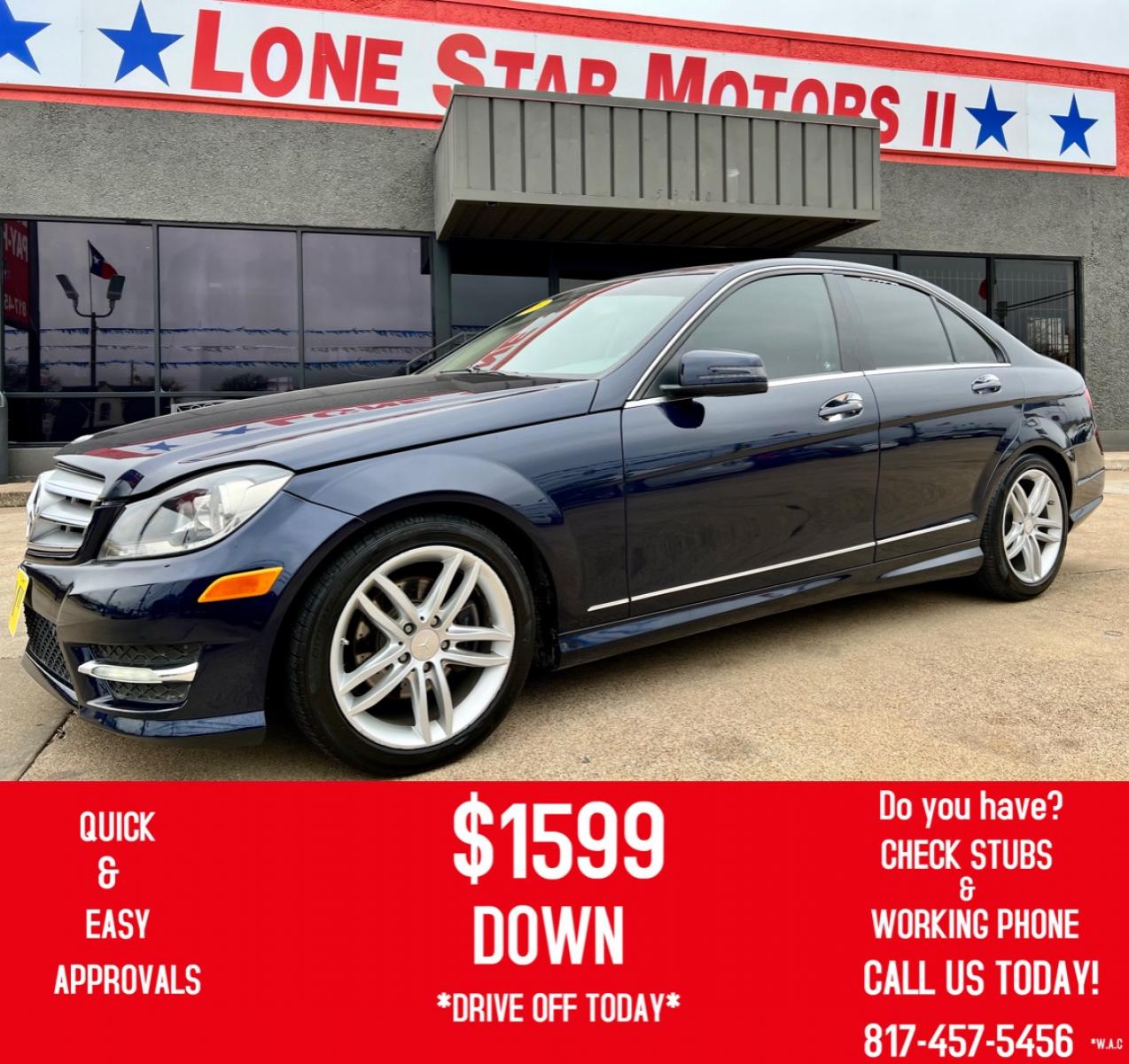 2013 BLUE /Beige MERCEDES-BENZ C-CLASS C250 C 250 Sport 4dr Sedan (WDDGF4HB7DA) with an 1.8L I4 Turbocharger engine, Automatic 7-Speed transmission, located at 5900 E. Lancaster Ave., Fort Worth, TX, 76112, (817) 457-5456, 0.000000, 0.000000 - This is a 2013 Mercedes-Benz C 250 Sport 4dr Sedan that is in excellent condition. There are no dents or scratches. The interior is clean with no rips or tears or stains. All power windows, door locks and seats. Ice cold AC for those hot Texas summer days. It is equipped with a CD player, AM/FM radi - Photo #0