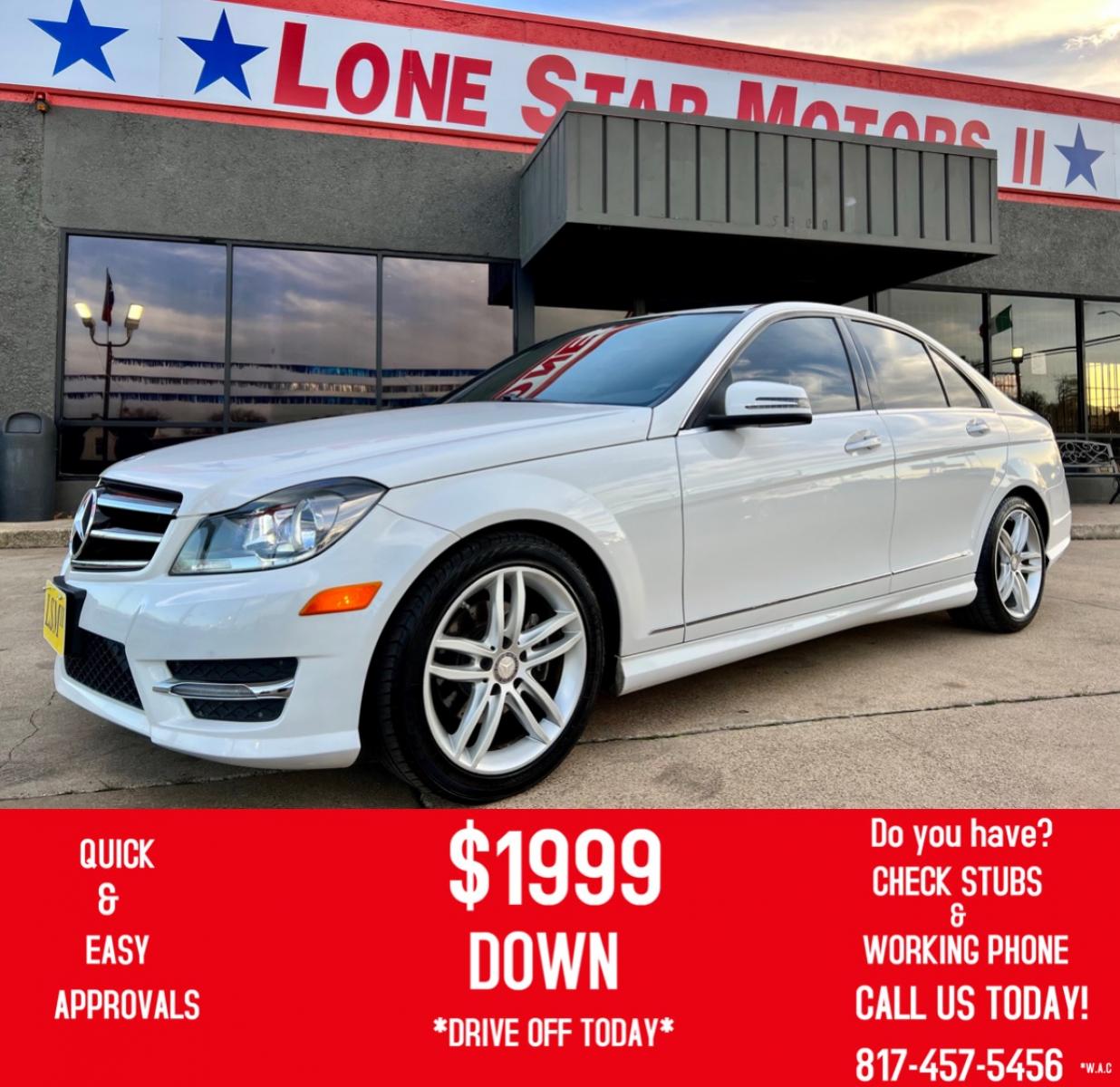 2014 WHITE MERCEDES-BENZ C-CLASS (WDDGF4HB5EA) , located at 5900 E. Lancaster Ave., Fort Worth, TX, 76112, (817) 457-5456, 0.000000, 0.000000 - Photo #0