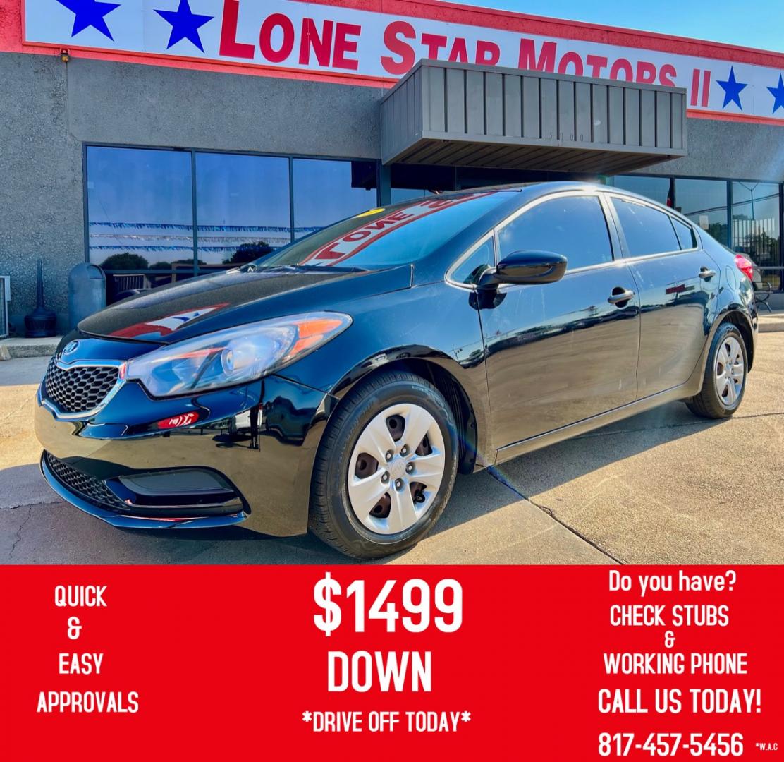 2016 BLACK KIA FORTE (KNAFK4A61G5) , located at 5900 E. Lancaster Ave., Fort Worth, TX, 76112, (817) 457-5456, 0.000000, 0.000000 - This is a 2016 KIA FORTE 4 DOOR SEDAN that is in excellent condition. There are no dents or scratches. The interior is clean with no rips or tears or stains. All power windows, door locks and seats. Ice cold AC for those hot Texas summer days. It is equipped with a CD player, AM/FM radio, AUX port, - Photo#0