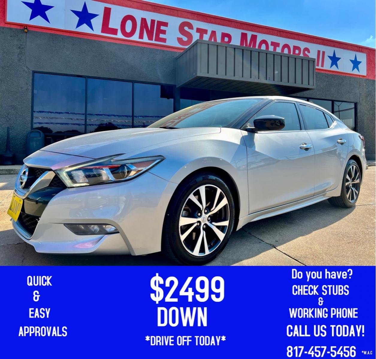 2017 SILVER NISSAN MAXIMA (1N4AA6AP4HC) , located at 5900 E. Lancaster Ave., Fort Worth, TX, 76112, (817) 457-5456, 0.000000, 0.000000 - This is a 2017 NISSAN MAXIMA 4 DOOR SEDAN that is in excellent condition. There are no dents or scratches. The interior is clean with no rips or tears or stains. All power windows, door locks and seats. Ice cold AC for those hot Texas summer days. It is equipped with a CD player, AM/FM radio, AUX po - Photo #0