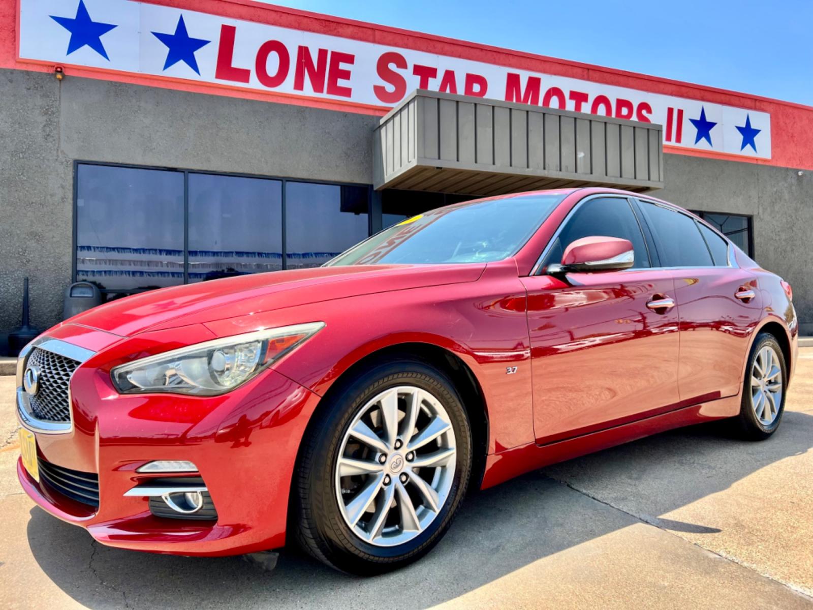 2014 RED INFINITI Q50 (JN1BV7AP9EM) , located at 5900 E. Lancaster Ave., Fort Worth, TX, 76112, (817) 457-5456, 0.000000, 0.000000 - This is a 2014 INFINITI Q50 4 DOOR SEDAN that is in excellent condition. There are no dents or scratches. The interior is clean with no rips or tears or stains. All power windows, door locks and seats. Ice cold AC for those hot Texas summer days. It is equipped with a CD player, AM/FM radio, AUX por - Photo #1