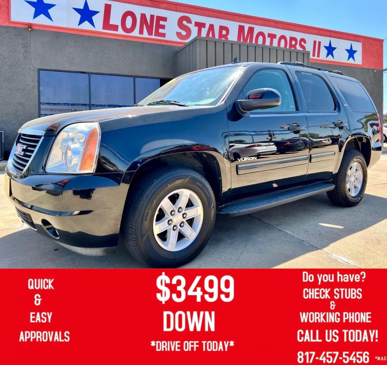 2014 BLACK GMC YUKON (1GKS1CE03ER) , located at 5900 E. Lancaster Ave., Fort Worth, TX, 76112, (817) 457-5456, 0.000000, 0.000000 - This is a 2014 GMC YUKON 4 DOOR SUV that is in excellent condition. There are no dents or scratches. The interior is clean with no rips or tears or stains. All power windows, door locks and seats. Ice cold AC for those hot Texas summer days. It is equipped with a CD player, AM/FM radio, AUX port, Bl - Photo #0