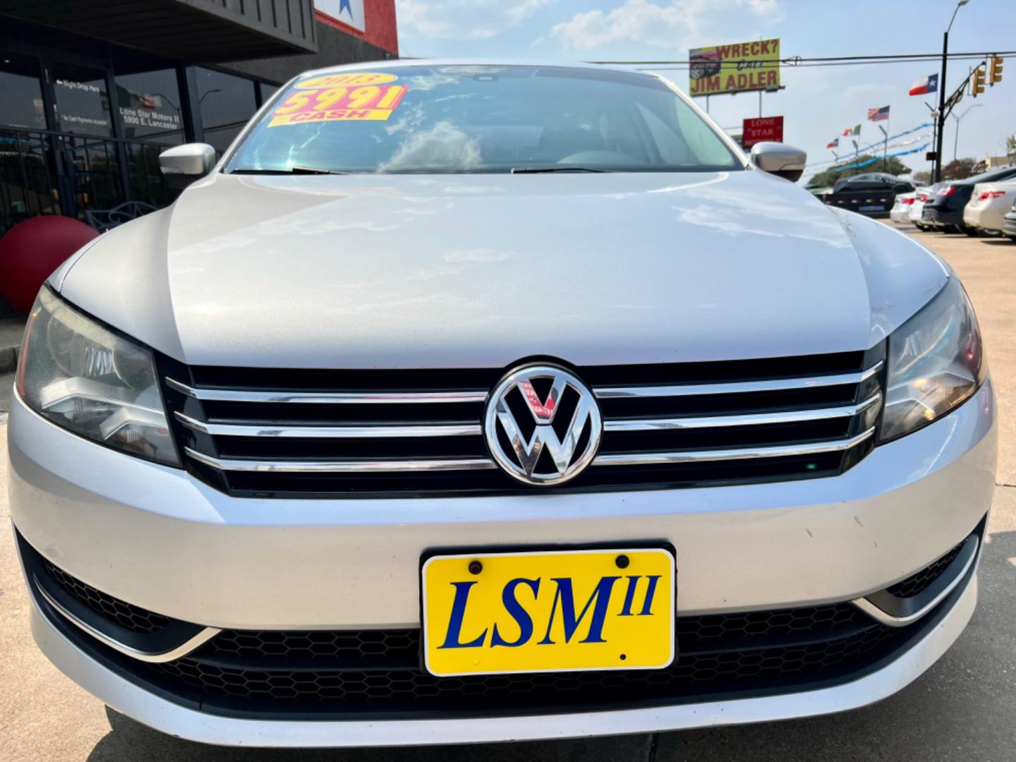 2013 SILVER /Black VOLKSWAGEN PASSAT (1VWBP7A32DC) , located at 5900 E. Lancaster Ave., Fort Worth, TX, 76112, (817) 457-5456, 0.000000, 0.000000 - CASH CAR ONLY, NO FINANCING AVAILABLE. WE'VE SLASHED THE PRICE! NOW ONLY $5,391! THIS 2013 VOLKSWAGEN PASSAT 4 DOOR SEDAN RUNS AND DRIVES GREAT. IT IS EQUIPPED WITH A CD PLAYER, AM/FM RADIO AND AN AUX PORT. THE TIRES ARE IN GOOD CONDITION AND STILL HAVE TREAD LEFT ON THEM. THIS CAR WILL NOT LAST S - Photo#2