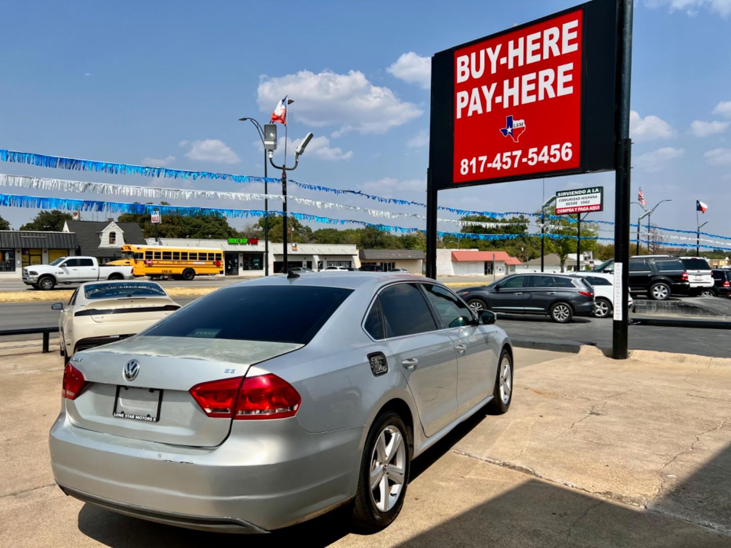 2013 SILVER /Black VOLKSWAGEN PASSAT (1VWBP7A32DC) , located at 5900 E. Lancaster Ave., Fort Worth, TX, 76112, (817) 457-5456, 0.000000, 0.000000 - CASH CAR ONLY, NO FINANCING AVAILABLE. WE'VE SLASHED THE PRICE! NOW ONLY $5,391! THIS 2013 VOLKSWAGEN PASSAT 4 DOOR SEDAN RUNS AND DRIVES GREAT. IT IS EQUIPPED WITH A CD PLAYER, AM/FM RADIO AND AN AUX PORT. THE TIRES ARE IN GOOD CONDITION AND STILL HAVE TREAD LEFT ON THEM. THIS CAR WILL NOT LAST S - Photo#6