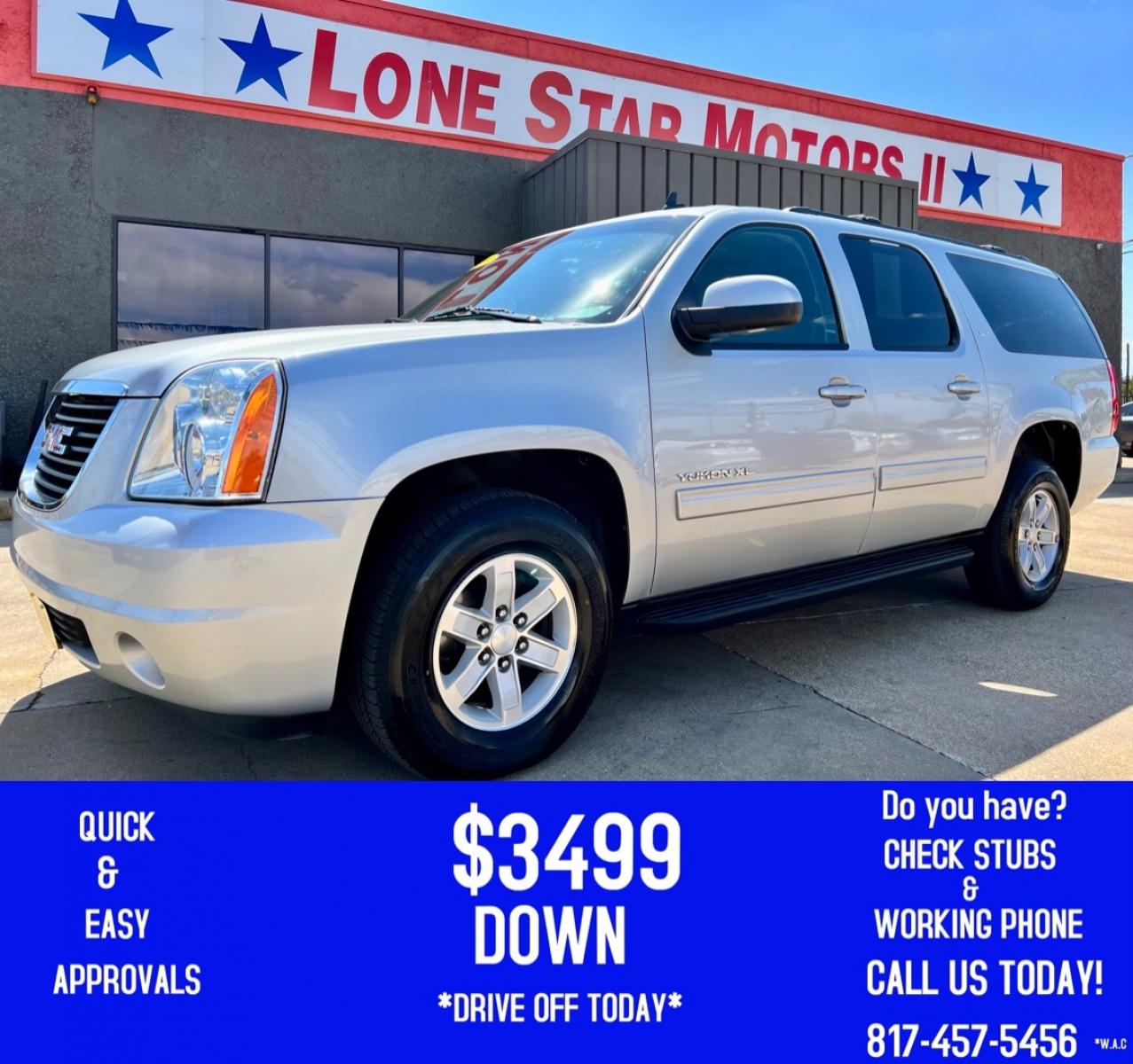 2013 SILVER GMC YUKON XL SLT1 (1GKS2KE78DR) , located at 5900 E. Lancaster Ave., Fort Worth, TX, 76112, (817) 457-5456, 0.000000, 0.000000 - This is a 2013 GMC YUKON XL SLT1 4 DOOR SUV that is in excellent condition. There are no dents or scratches. The interior is clean with no rips or tears or stains. All power windows, door locks and seats. Ice cold AC for those hot Texas summer days. It is equipped with a CD player, AM/FM radio, AUX - Photo #0