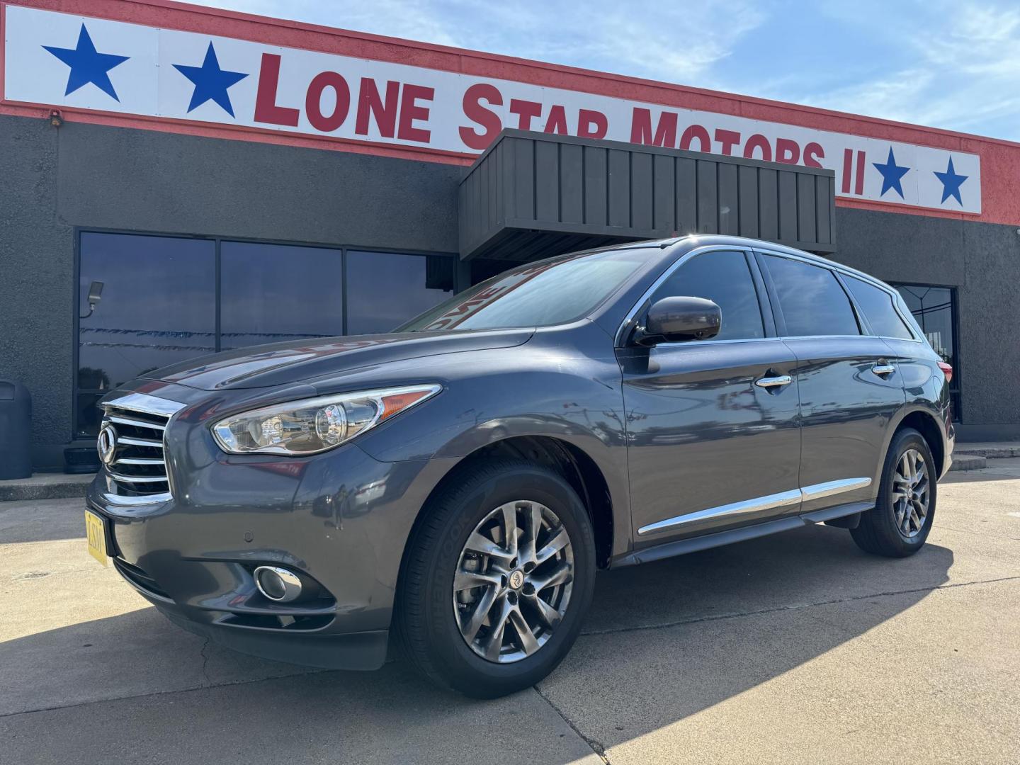 2013 GRAY INFINITI JX35 BASE (5N1AL0MN9DC) , located at 5900 E. Lancaster Ave., Fort Worth, TX, 76112, (817) 457-5456, 0.000000, 0.000000 - This is a 2013 INFINITI JX35 BASE 4 DOOR SUV that is in excellent condition. There are no dents or scratches. The interior is clean with no rips or tears or stains. All power windows, door locks and seats. Ice cold AC for those hot Texas summer days. It is equipped with a CD player, AM/FM radio, AUX - Photo#1