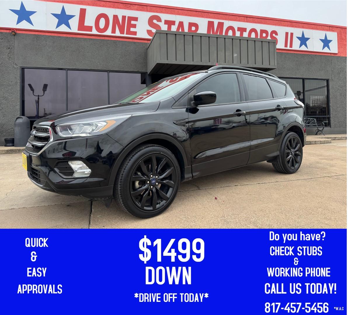 2018 BLACK FORD ESCAPE SE (1FMCU0GD4JU) , located at 5900 E. Lancaster Ave., Fort Worth, TX, 76112, (817) 457-5456, 0.000000, 0.000000 - Photo#0