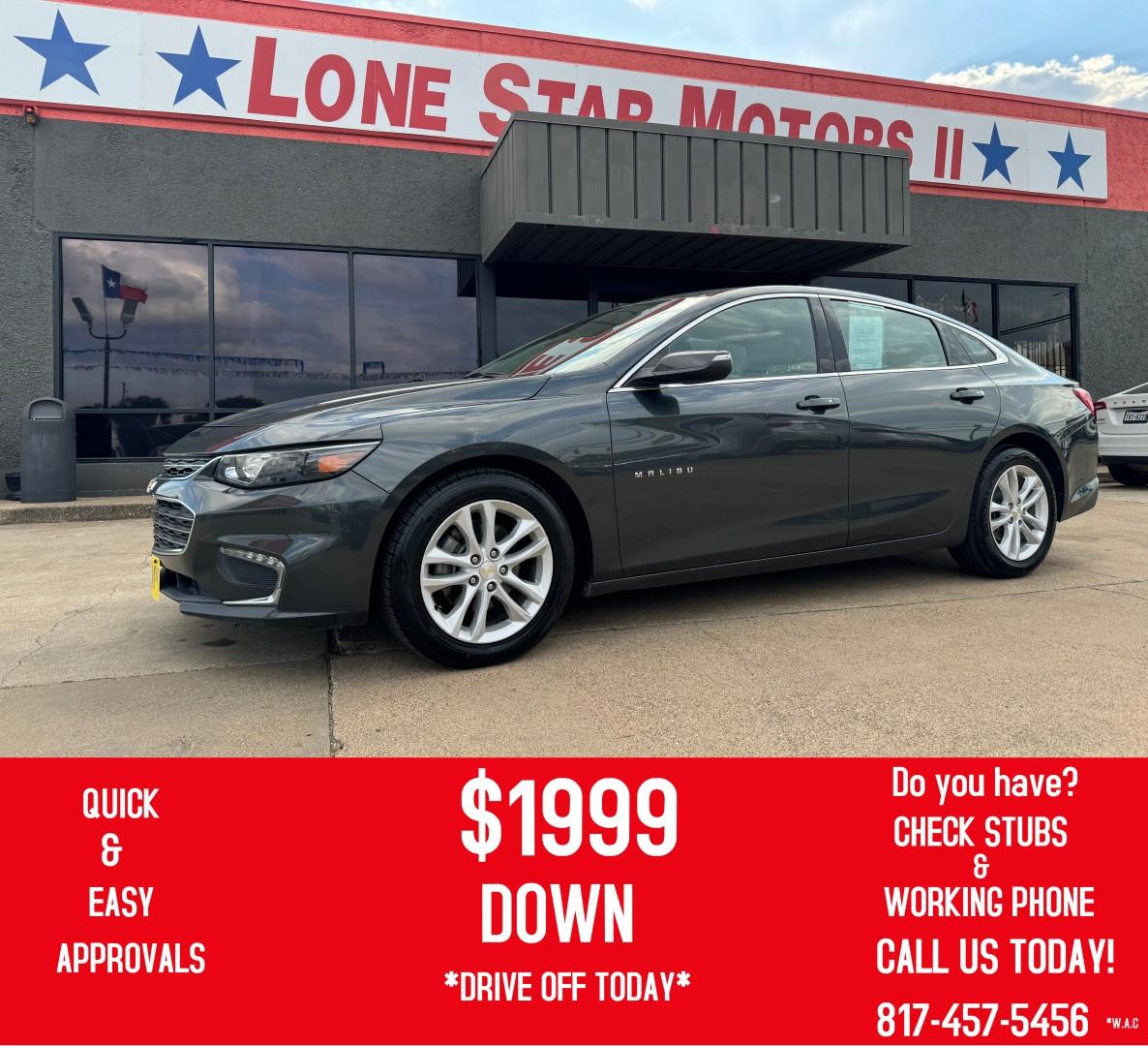 2018 GRAY CHEVROLET MALIBU LT (2FL) (1G1ZD5ST1JF) , located at 5900 E. Lancaster Ave., Fort Worth, TX, 76112, (817) 457-5456, 0.000000, 0.000000 - Photo#0