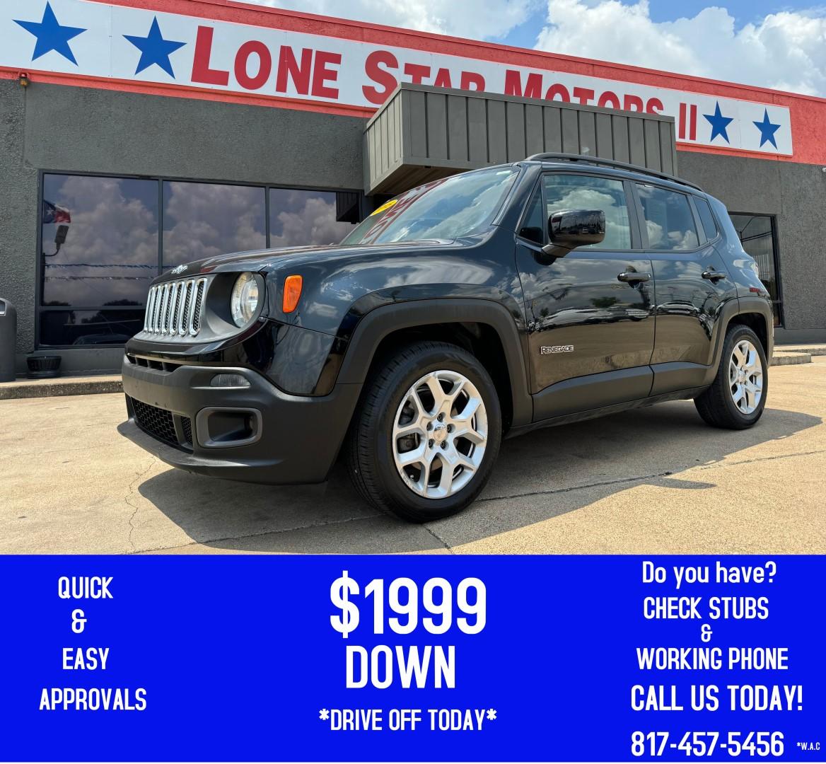 2015 BLACK JEEP RENEGADE (ZACCJABT0FP) , located at 5900 E. Lancaster Ave., Fort Worth, TX, 76112, (817) 457-5456, 0.000000, 0.000000 - Photo#0