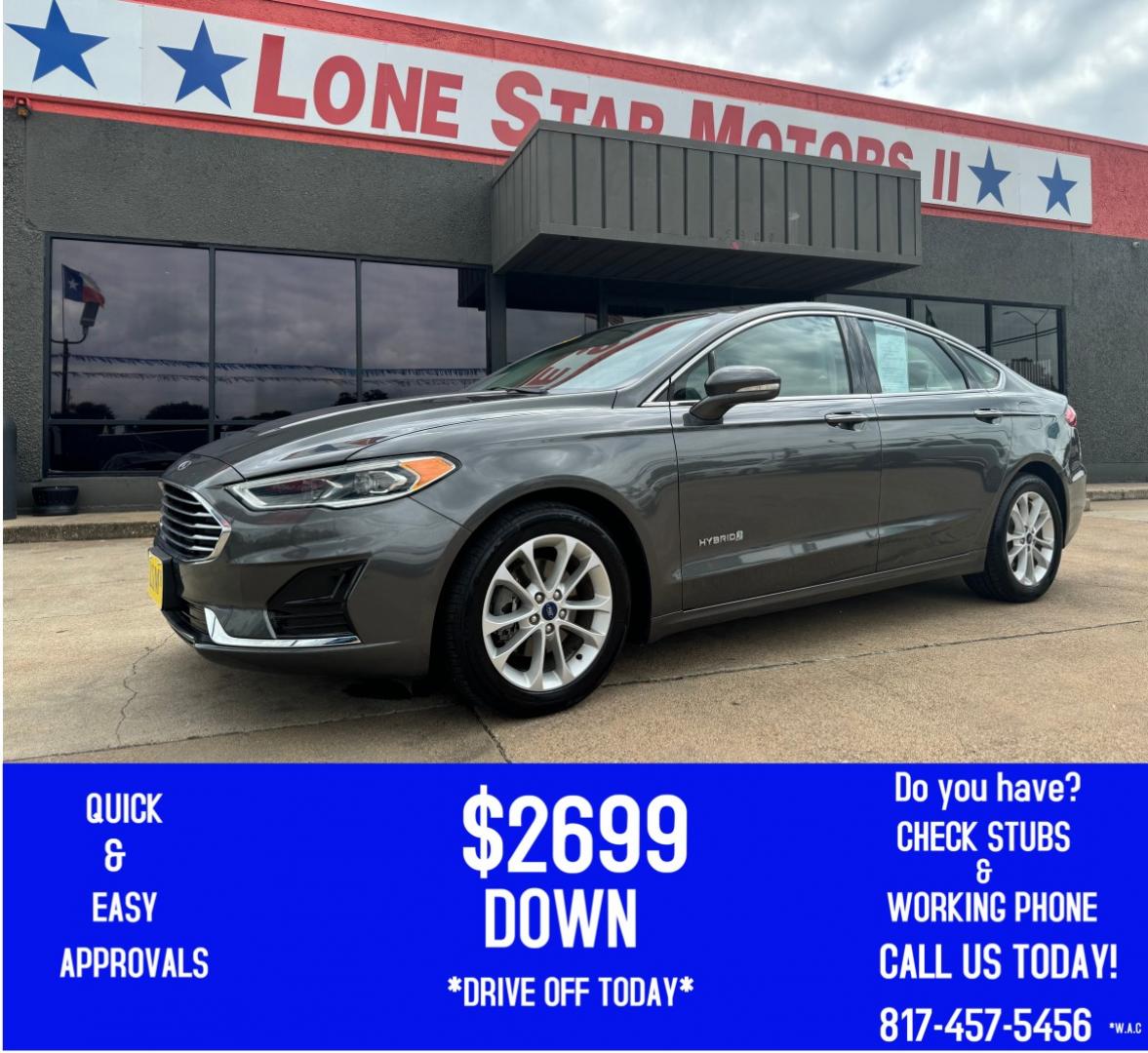 2019 GRAY FORD FUSION HYBRID SEL HY (3FA6P0MU2KR) , located at 5900 E. Lancaster Ave., Fort Worth, TX, 76112, (817) 457-5456, 0.000000, 0.000000 - Photo#0