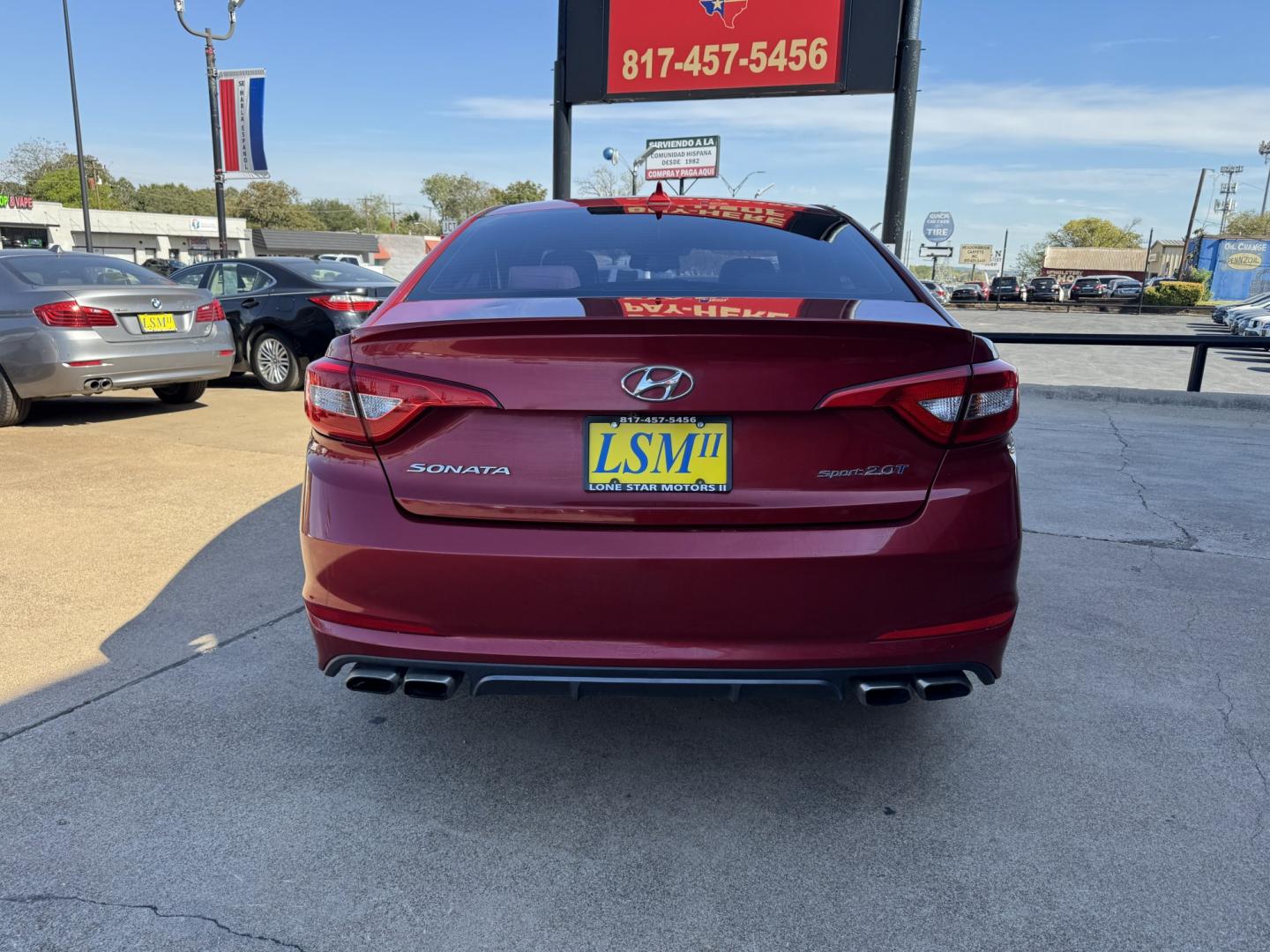2017 RED HYUNDAI SONATA SPORT 2.0T; L (5NPE34ABXHH) , located at 5900 E. Lancaster Ave., Fort Worth, TX, 76112, (817) 457-5456, 0.000000, 0.000000- Photo#4