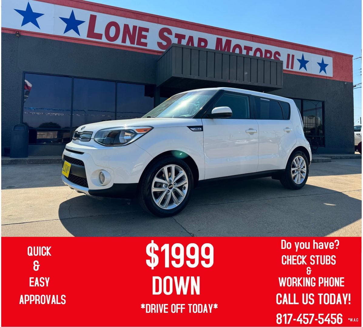 2017 WHITE KIA SOUL + (PLUS) (KNDJP3A56H7) , located at 5900 E. Lancaster Ave., Fort Worth, TX, 76112, (817) 457-5456, 0.000000, 0.000000 - Photo#0