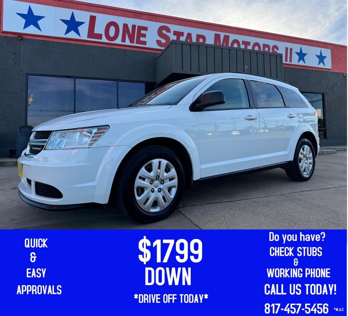 2019 WHITE DODGE JOURNEY SE (3C4PDCAB8KT) , located at 5900 E. Lancaster Ave., Fort Worth, TX, 76112, (817) 457-5456, 0.000000, 0.000000 - Photo#0