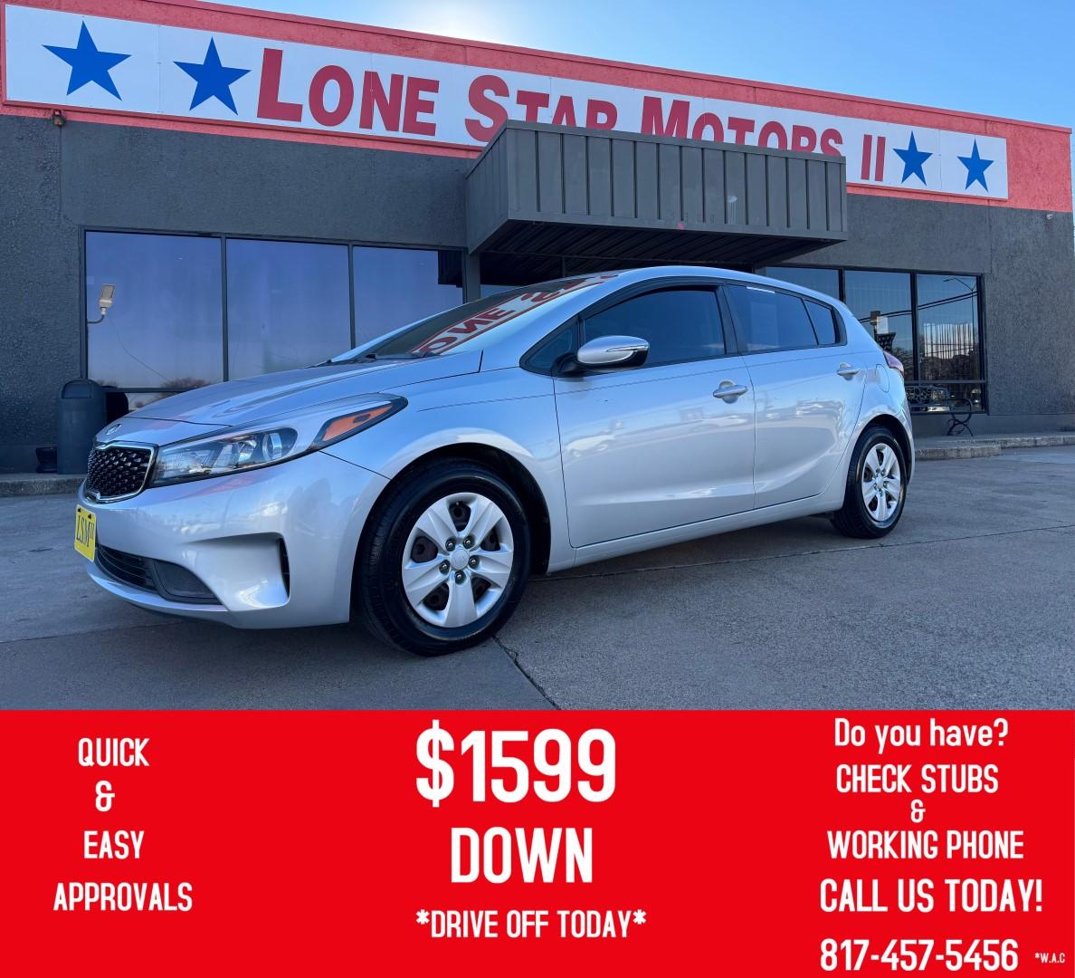 2017 SILVER KIA FORTE5 EX; LX (KNAFK5A81H5) , located at 5900 E. Lancaster Ave., Fort Worth, TX, 76112, (817) 457-5456, 0.000000, 0.000000 - Photo#0