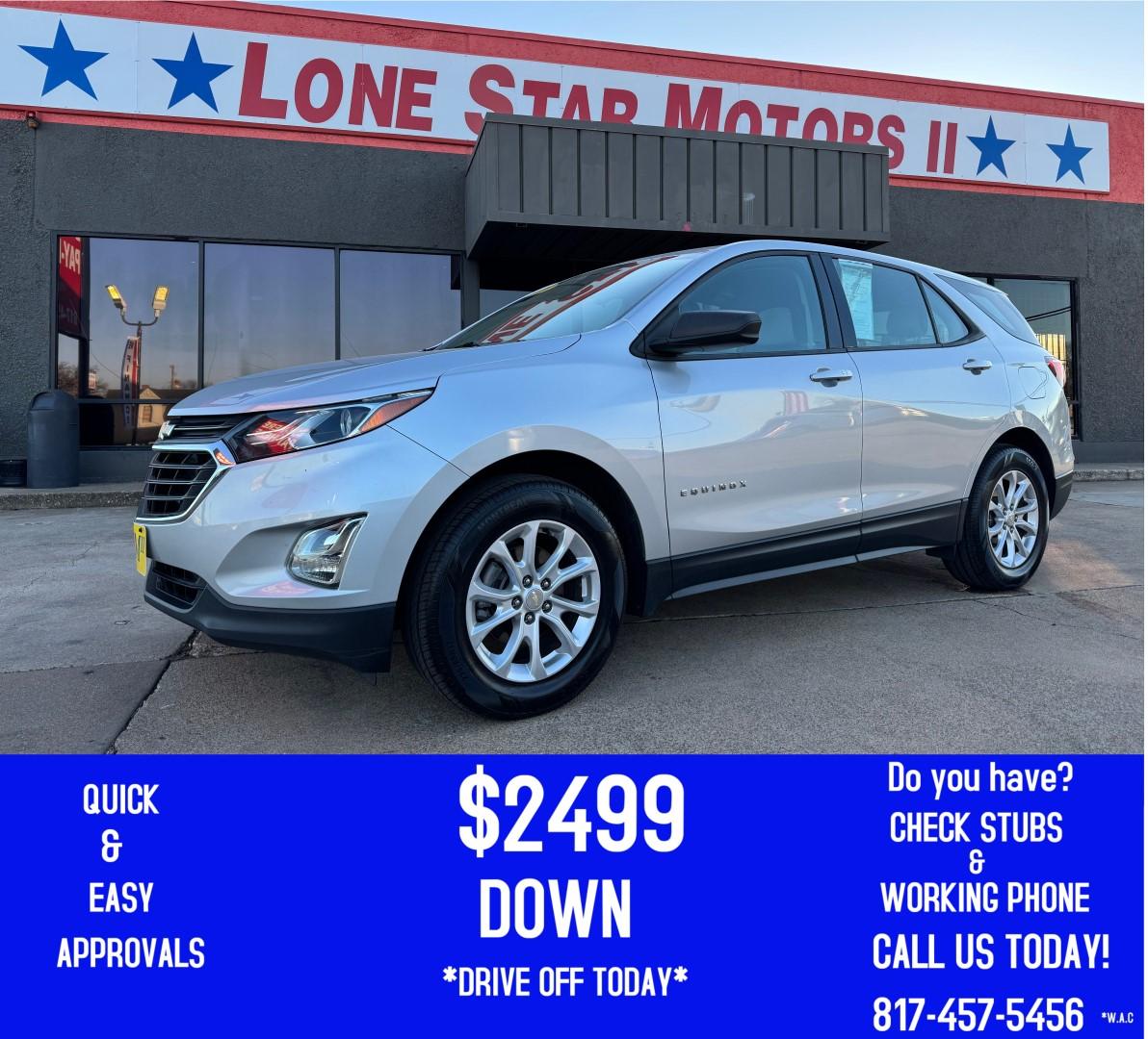 2019 SILVER CHEVROLET EQUINOX LS (3GNAXHEVXKS) , located at 5900 E. Lancaster Ave., Fort Worth, TX, 76112, (817) 457-5456, 0.000000, 0.000000 - Photo#0