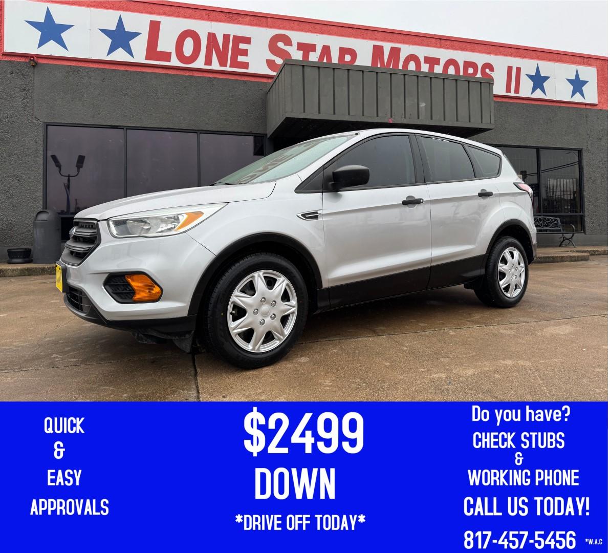 2017 SILVER FORD ESCAPE S (1FMCU0F72HU) , located at 5900 E. Lancaster Ave., Fort Worth, TX, 76112, (817) 457-5456, 0.000000, 0.000000 - Photo#0