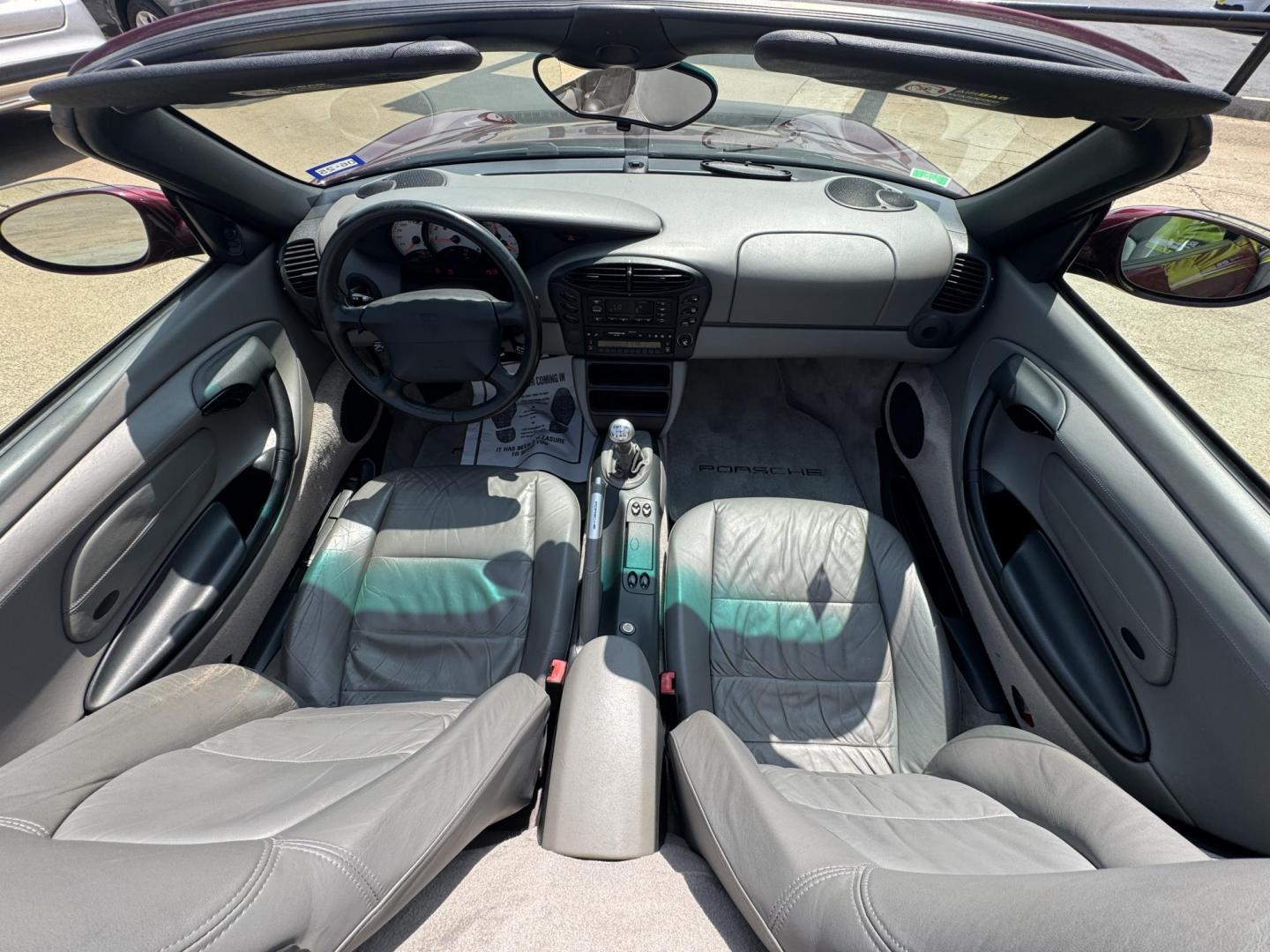 1998 Burgundy /Gray Porsche Boxster Base (WP0CA2989WU) with an 2.5L H6 DOHC 24V engine, 5-Speed Manual Overdrive transmission, located at 5900 E. Lancaster Ave., Fort Worth, TX, 76112, (817) 457-5456, 0.000000, 0.000000 - Immaculate 1998 Porsche Boxster | 5-Speed Manual | 36K Original Miles Includes factory hardtop, carriage, cover & custom satchel. Collector-grade condition – rare find, ready to turn heads. 2 Owner Vehicle Carfax available Garage Kept - Photo#18