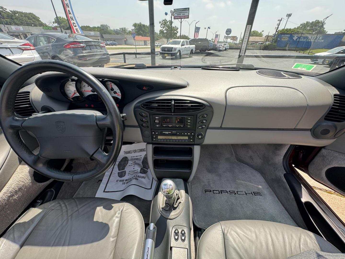 1998 Burgundy /Gray Porsche Boxster Base (WP0CA2989WU) with an 2.5L H6 DOHC 24V engine, 5-Speed Manual Overdrive transmission, located at 5900 E. Lancaster Ave., Fort Worth, TX, 76112, (817) 457-5456, 0.000000, 0.000000 - Immaculate 1998 Porsche Boxster | 5-Speed Manual | 36K Original Miles Includes factory hardtop, carriage, cover & custom satchel. Collector-grade condition – rare find, ready to turn heads. 2 Owner Vehicle Carfax available Garage Kept - Photo#19