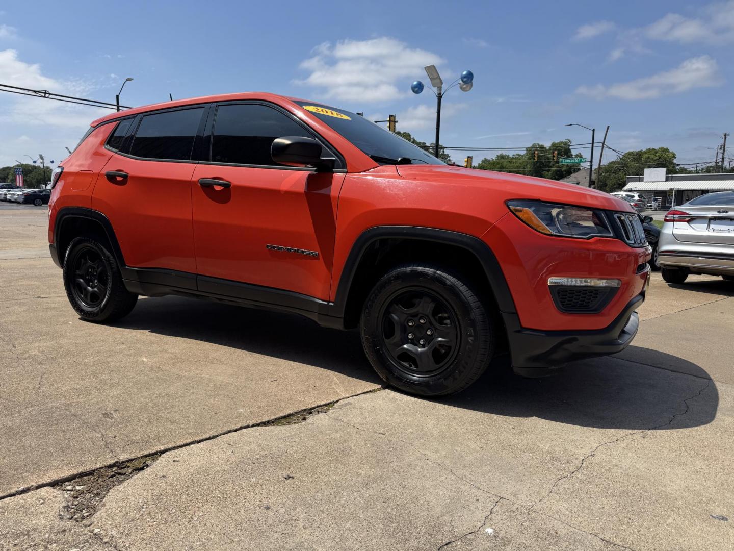 2018 ORANGE JEEP COMPASS SPORT (3C4NJCAB0JT) , located at 5900 E. Lancaster Ave., Fort Worth, TX, 76112, (817) 457-5456, 0.000000, 0.000000 - Photo#2