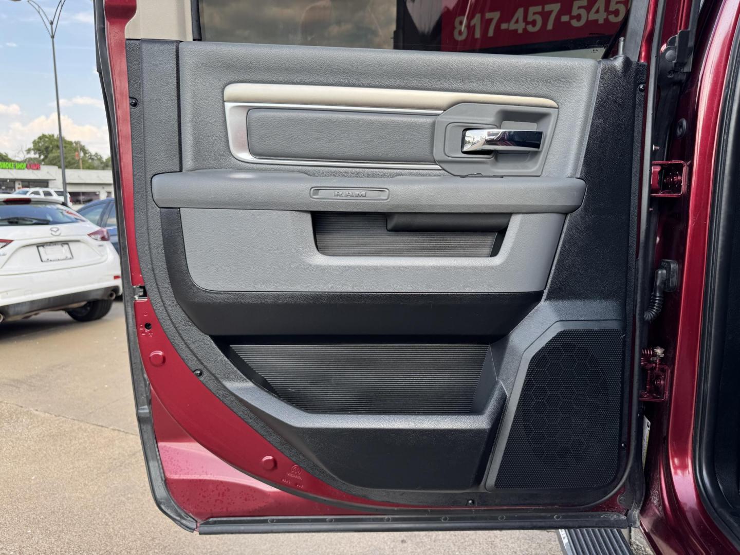 2016 RED /GRAY RAM 1500 SLT; BIG HORN; SLT CREW CAB (1C6RR7LT2GS) with an 5.7L engine, 8-Speed Automatic transmission, located at 5900 E. Lancaster Ave., Fort Worth, TX, 76112, (817) 457-5456, 0.000000, 0.000000 - Check out this 2016 RAM 1500 SLT Crew Cab 4x4, equipped with a 5.7L HEMI V8 and 8-speed automatic transmission. This lifted pickup offers selectable drive modes (2WD, 4WD Auto, 4WD Lock, 4WD Low), front and rear parking assist, tow/haul capability, and a backup camera for confidence on the road. Ins - Photo#10