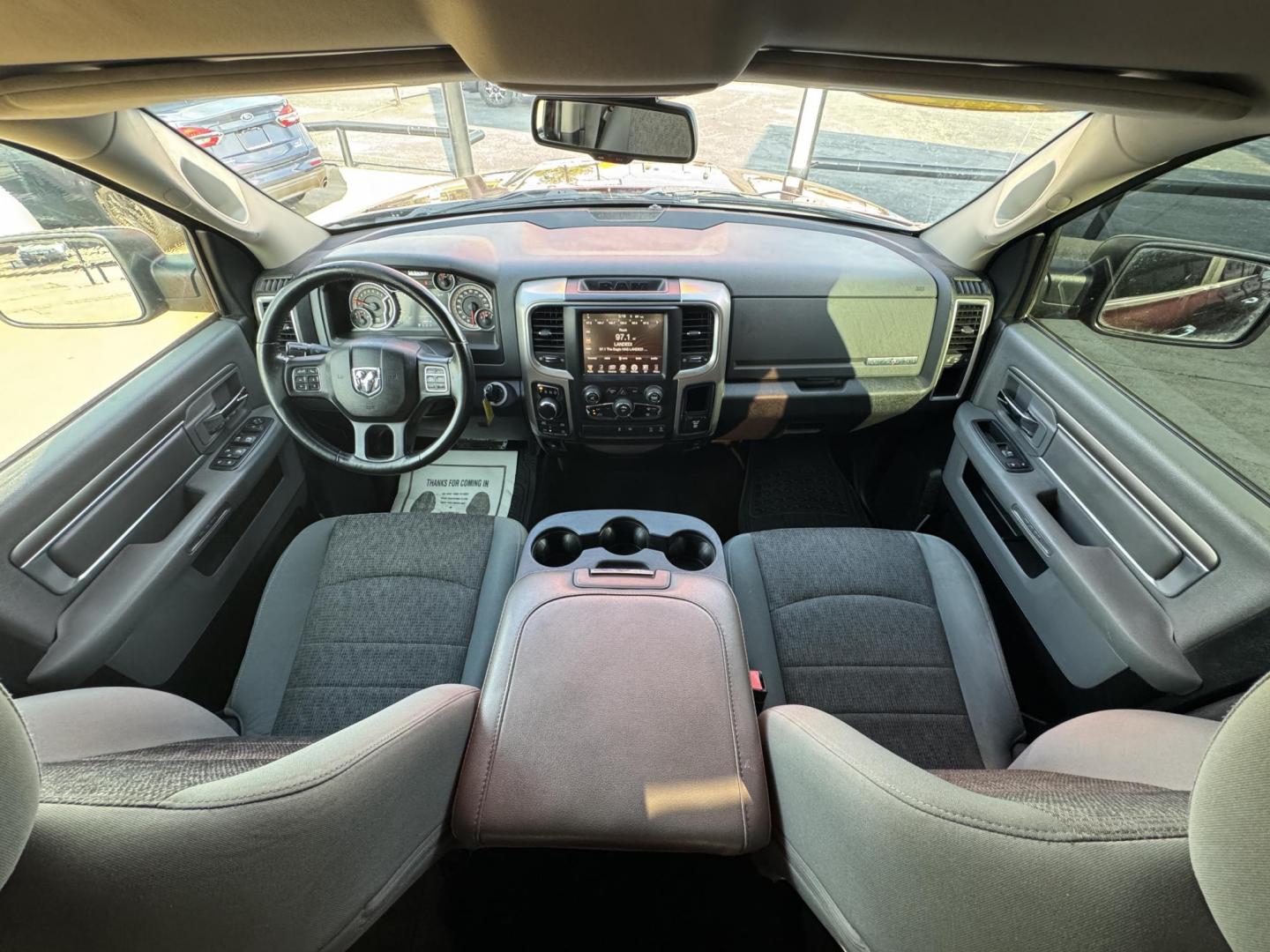 2016 RED /GRAY RAM 1500 SLT; BIG HORN; SLT CREW CAB (1C6RR7LT2GS) with an 5.7L engine, 8-Speed Automatic transmission, located at 5900 E. Lancaster Ave., Fort Worth, TX, 76112, (817) 457-5456, 0.000000, 0.000000 - Check out this 2016 RAM 1500 SLT Crew Cab 4x4, equipped with a 5.7L HEMI V8 and 8-speed automatic transmission. This lifted pickup offers selectable drive modes (2WD, 4WD Auto, 4WD Lock, 4WD Low), front and rear parking assist, tow/haul capability, and a backup camera for confidence on the road. Ins - Photo#17