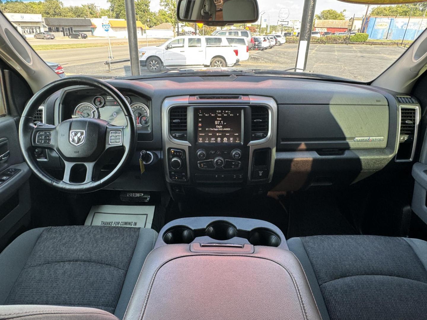 2016 RED /GRAY RAM 1500 SLT; BIG HORN; SLT CREW CAB (1C6RR7LT2GS) with an 5.7L engine, 8-Speed Automatic transmission, located at 5900 E. Lancaster Ave., Fort Worth, TX, 76112, (817) 457-5456, 0.000000, 0.000000 - Check out this 2016 RAM 1500 SLT Crew Cab 4x4, equipped with a 5.7L HEMI V8 and 8-speed automatic transmission. This lifted pickup offers selectable drive modes (2WD, 4WD Auto, 4WD Lock, 4WD Low), front and rear parking assist, tow/haul capability, and a backup camera for confidence on the road. Ins - Photo#18