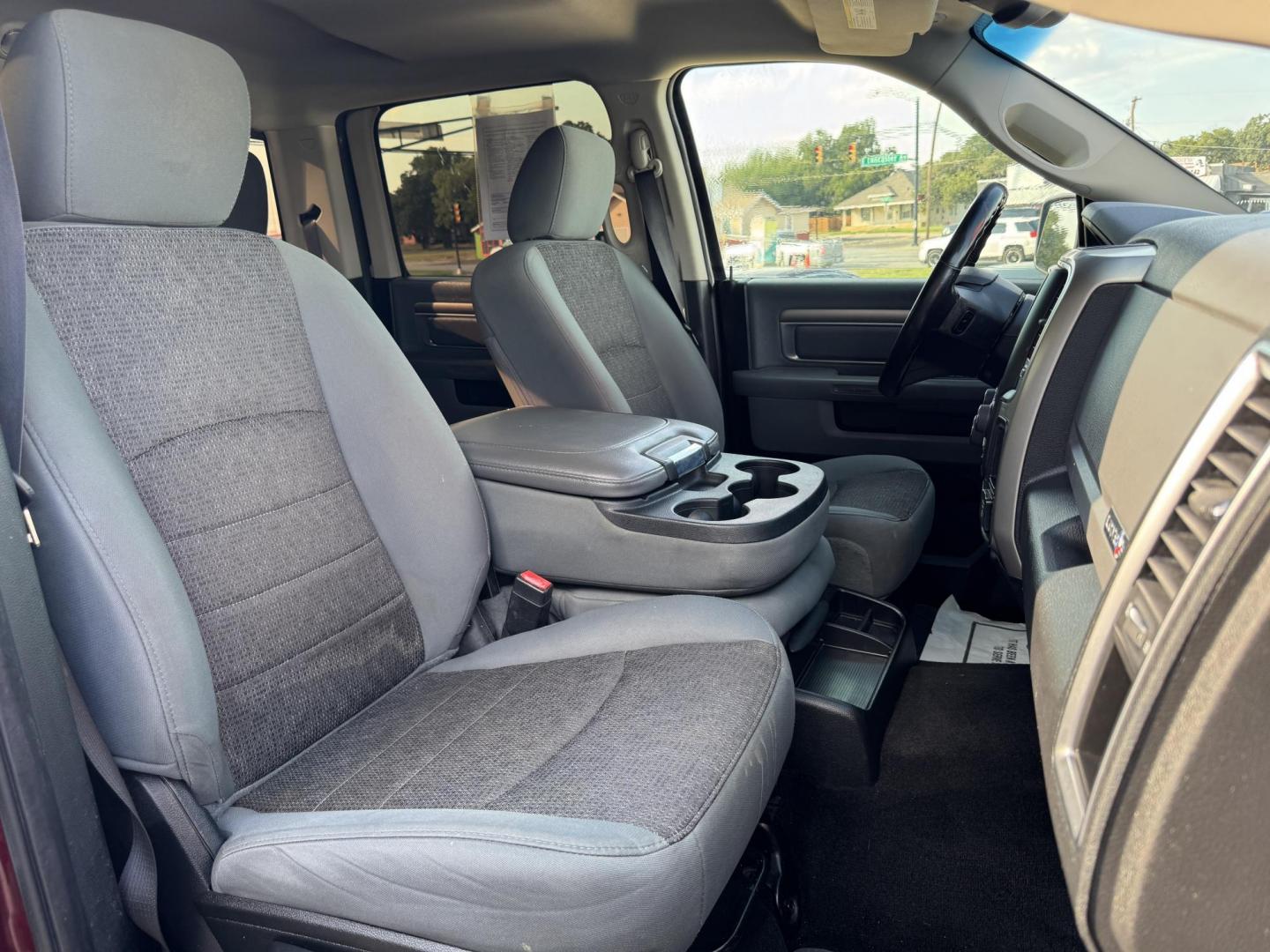 2016 RED /GRAY RAM 1500 SLT; BIG HORN; SLT CREW CAB (1C6RR7LT2GS) with an 5.7L engine, 8-Speed Automatic transmission, located at 5900 E. Lancaster Ave., Fort Worth, TX, 76112, (817) 457-5456, 0.000000, 0.000000 - Check out this 2016 RAM 1500 SLT Crew Cab 4x4, equipped with a 5.7L HEMI V8 and 8-speed automatic transmission. This lifted pickup offers selectable drive modes (2WD, 4WD Auto, 4WD Lock, 4WD Low), front and rear parking assist, tow/haul capability, and a backup camera for confidence on the road. Ins - Photo#16