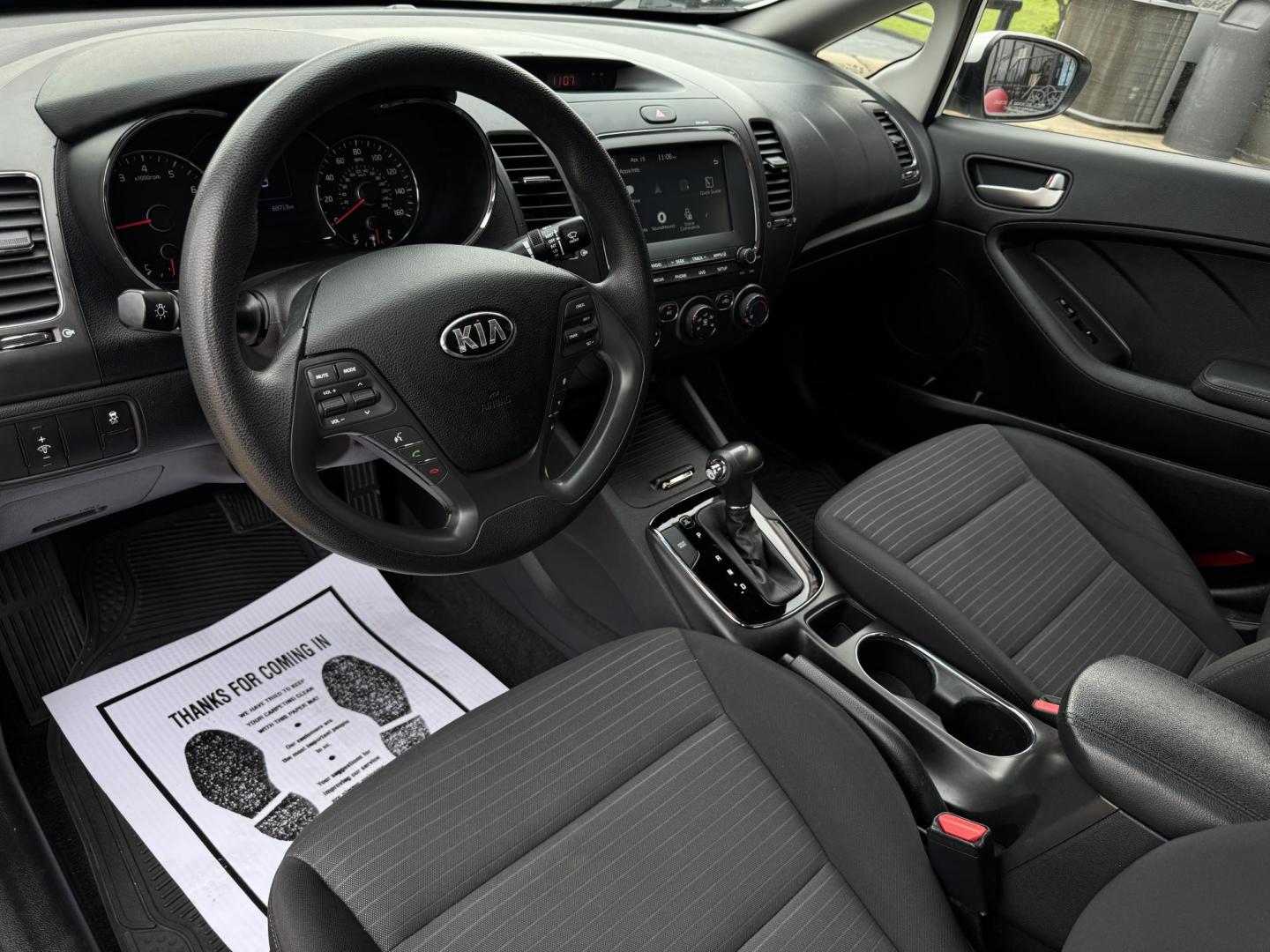 2018 WHITE /BLACK KIA FORTE LX; S LX (3KPFL4A70JE) with an 2.0L engine, 6-Speed Automatic transmission, located at 5900 E. Lancaster Ave., Fort Worth, TX, 76112, (817) 457-5456, 0.000000, 0.000000 - The 2018 Kia Forte LX combines efficiency and comfort with a 2.0L 4-cylinder engine, 6-speed automatic transmission, and impressive 29 city / 37 highway MPG. It seats five with spacious legroom and features a backup camera, phone connectivity, 4-wheel ABS disc brakes, and coil spring suspension. A r - Photo#9